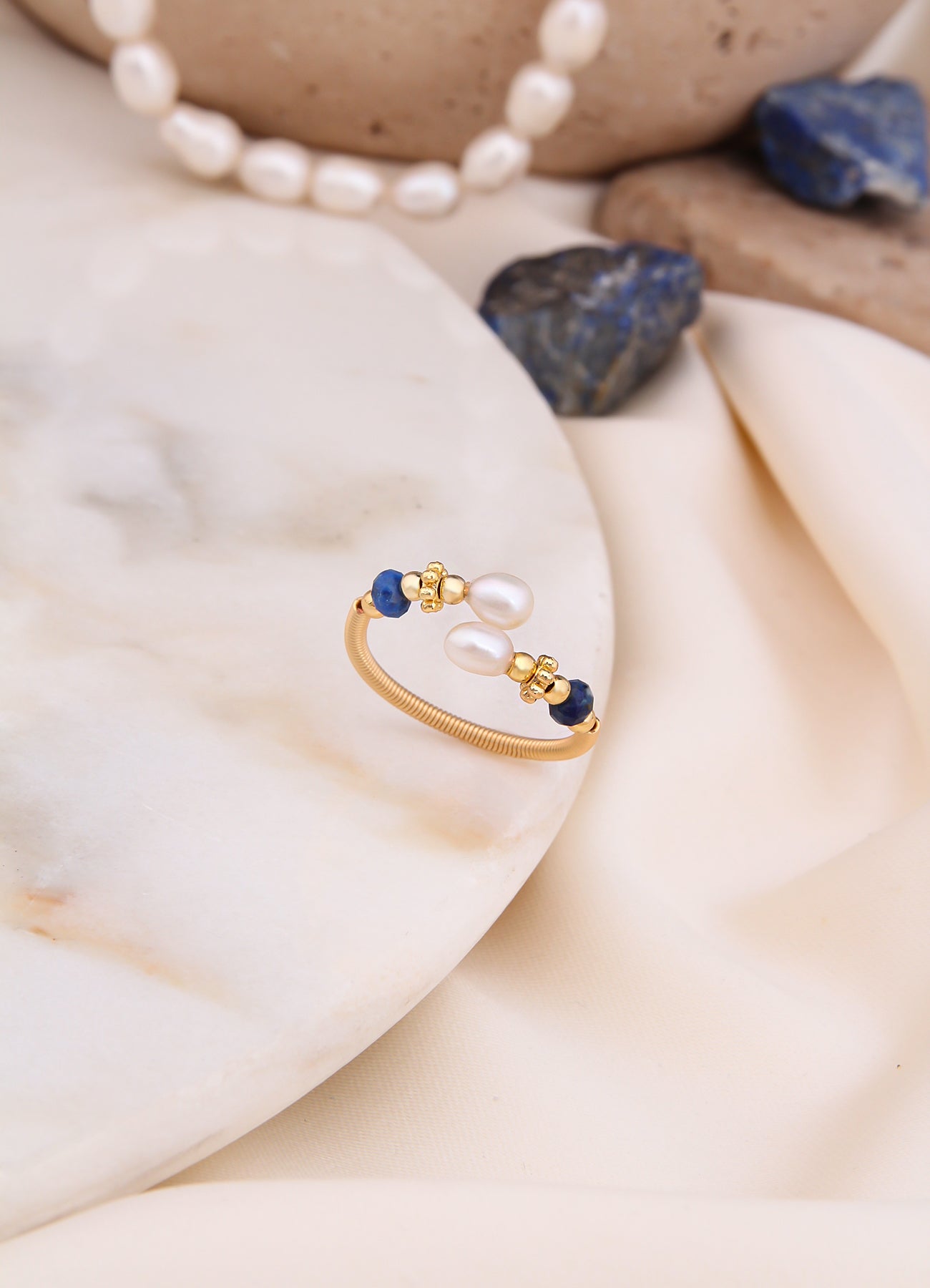 Crystal & Pearl Ring