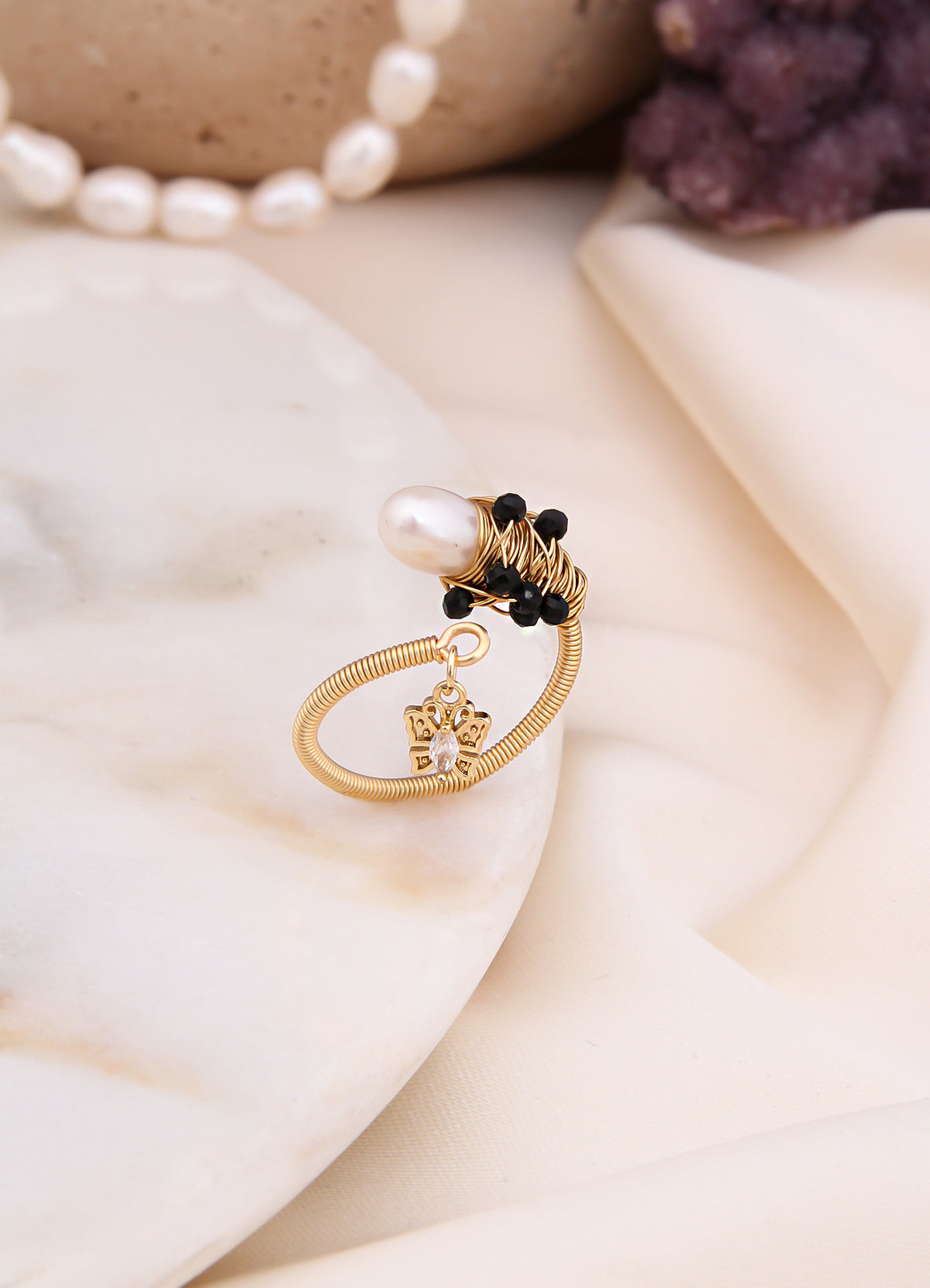 Onix & Pearl Ring