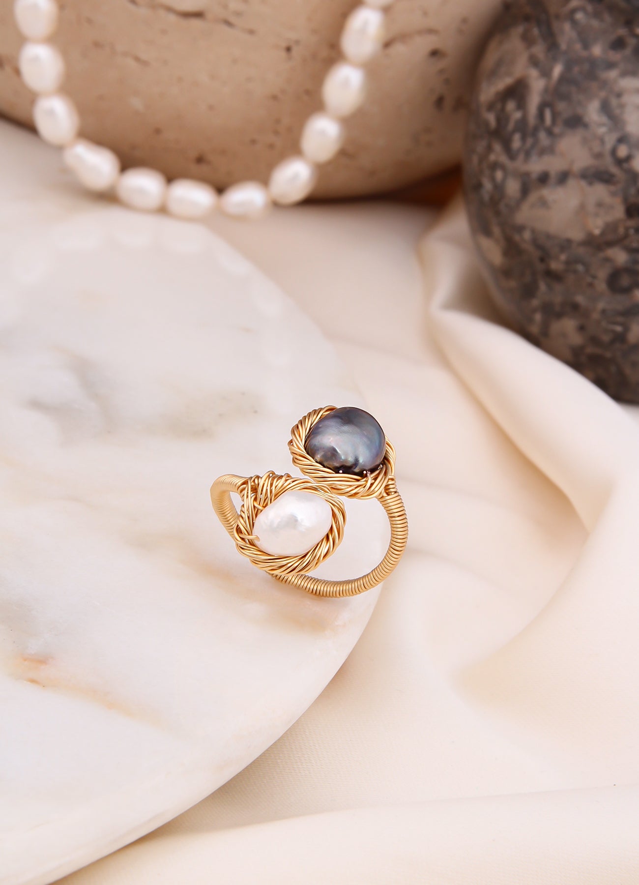 Ocean Nacre & Pearl Ring