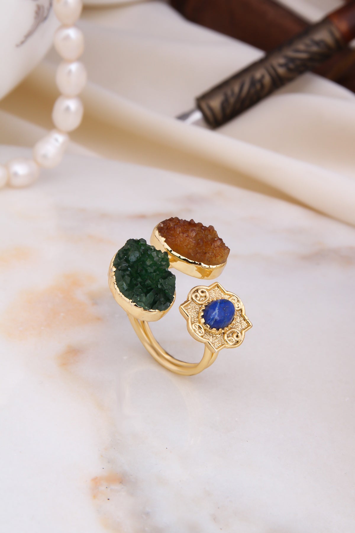 Lapis & Quartz Ring
