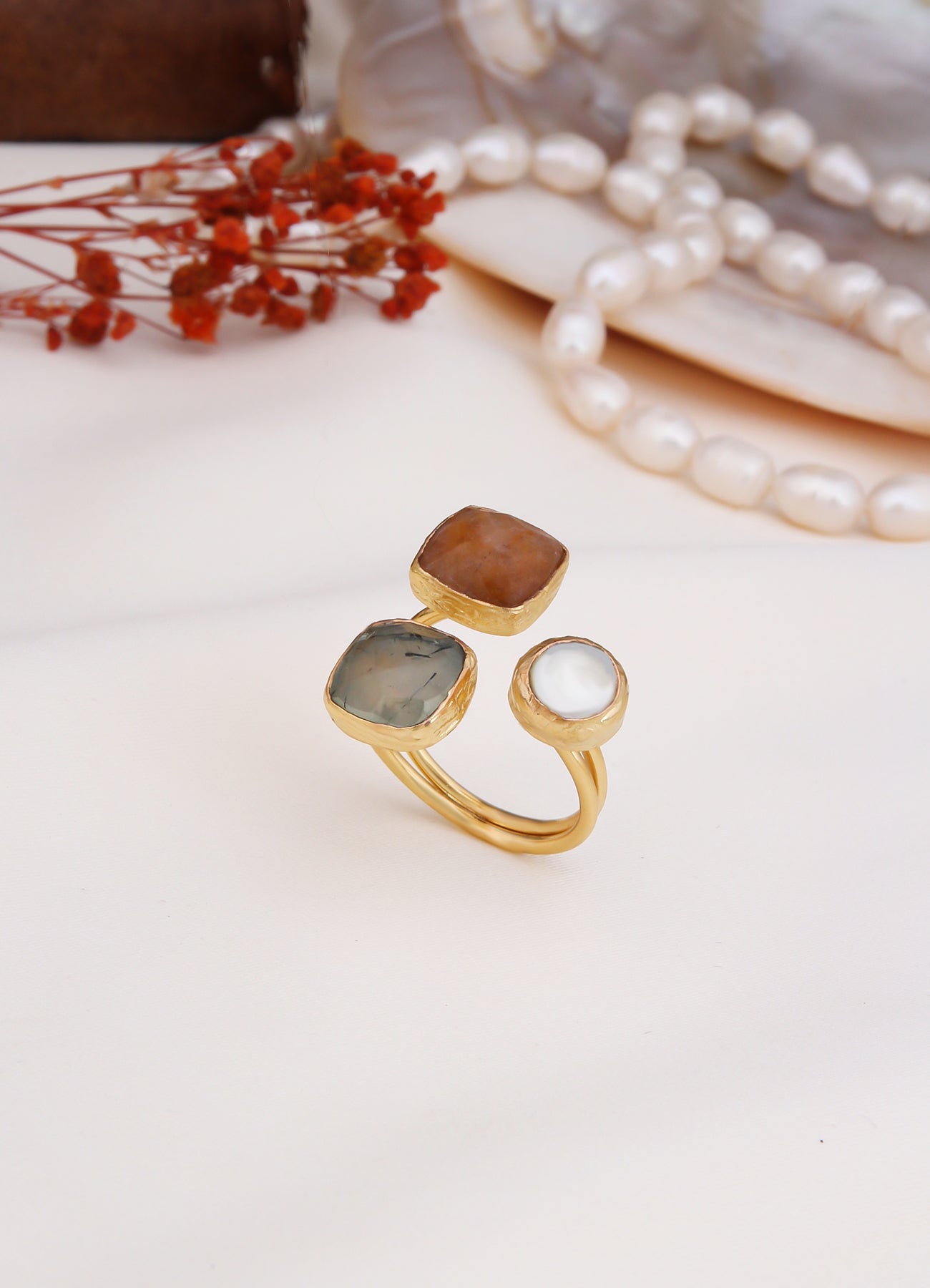 Citrine & Pearl Ring