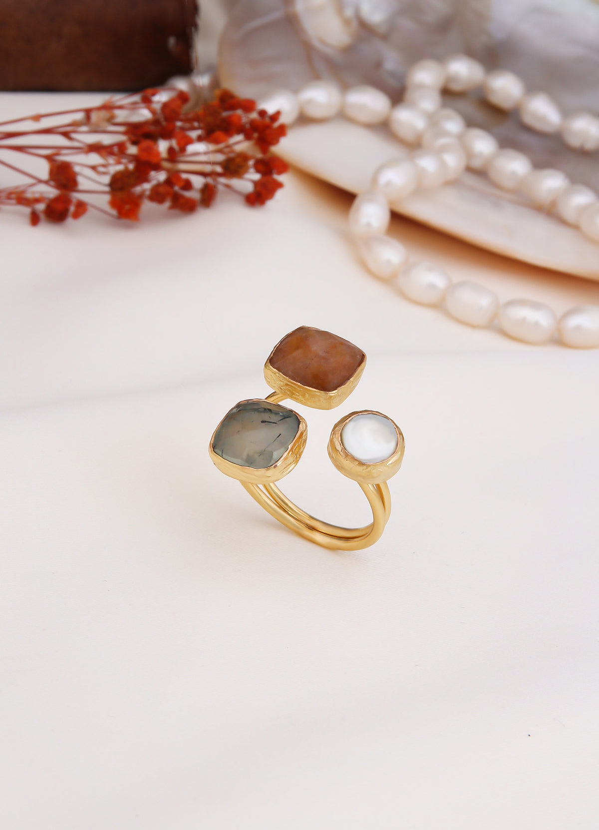 Citrine & Pearl Ring