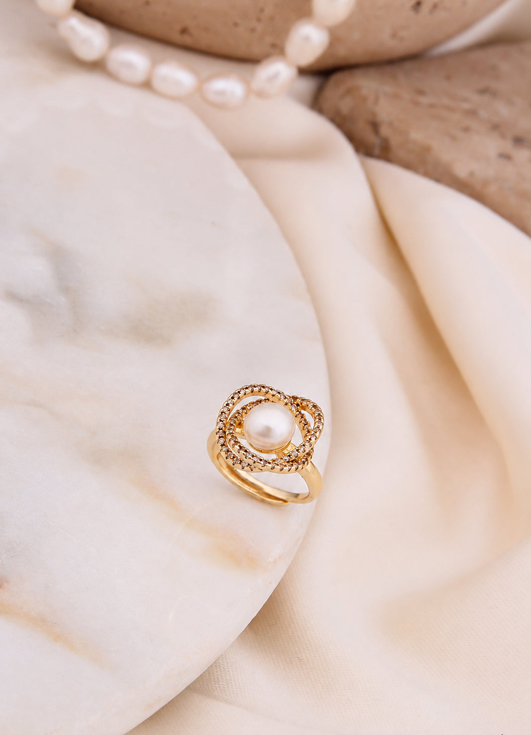 Zircon & Pearl Ring