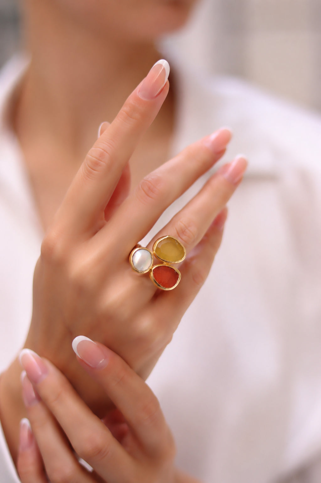 Cat eyes & Pearl Ring