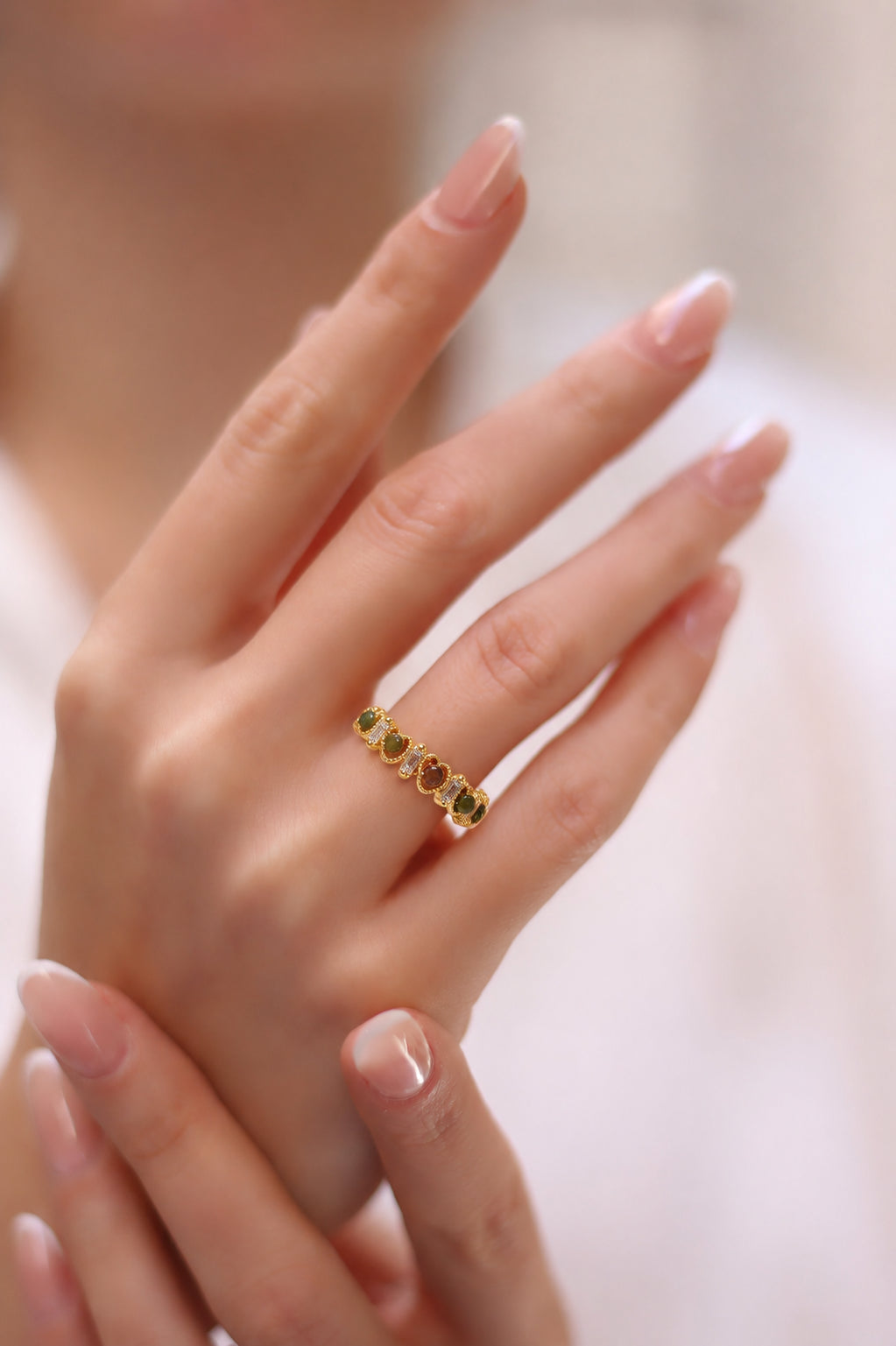 Agate & Zircon Ring