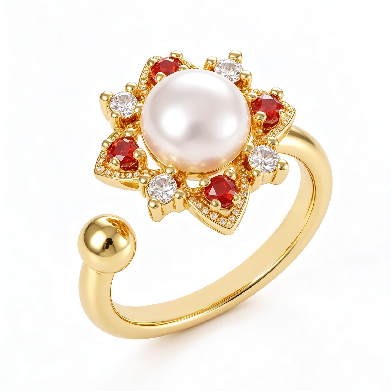Pearl & Zircon Ring