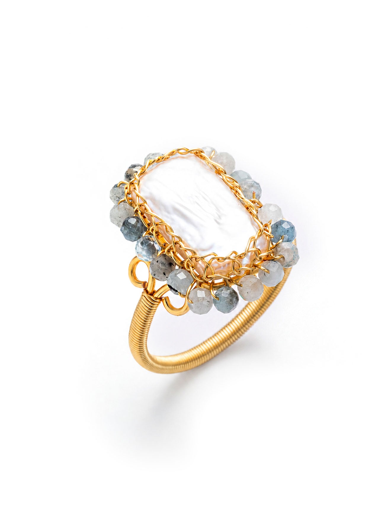 Pearl & Green Tourmalinte Ring