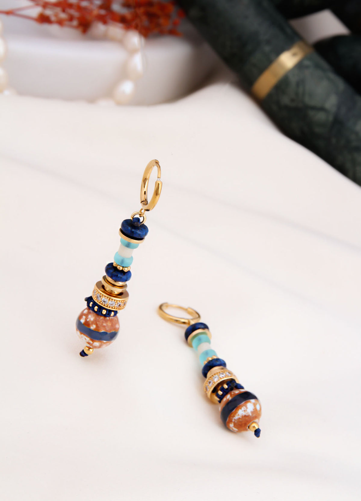 Zircon & Agate Earring