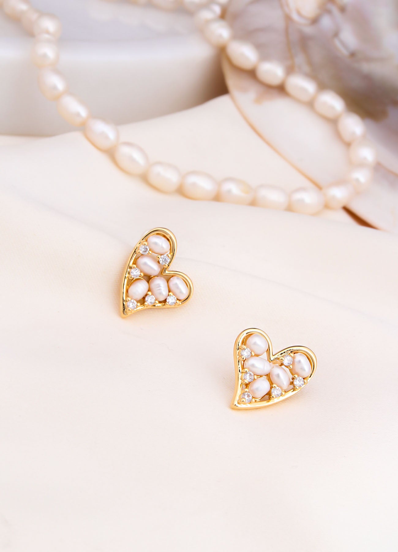 Charlize Pearl & Zircon Boucles D'oreilles