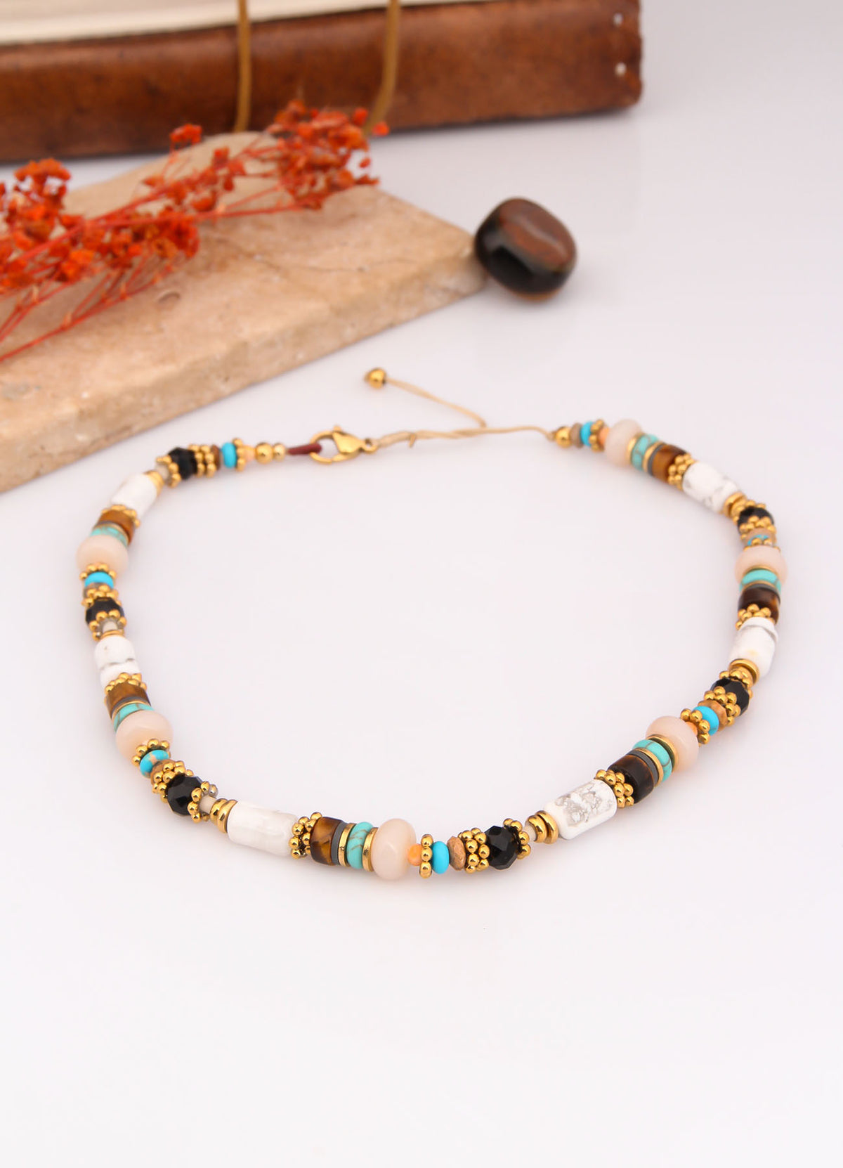 Turquoise & Jasper & Onix Necklace