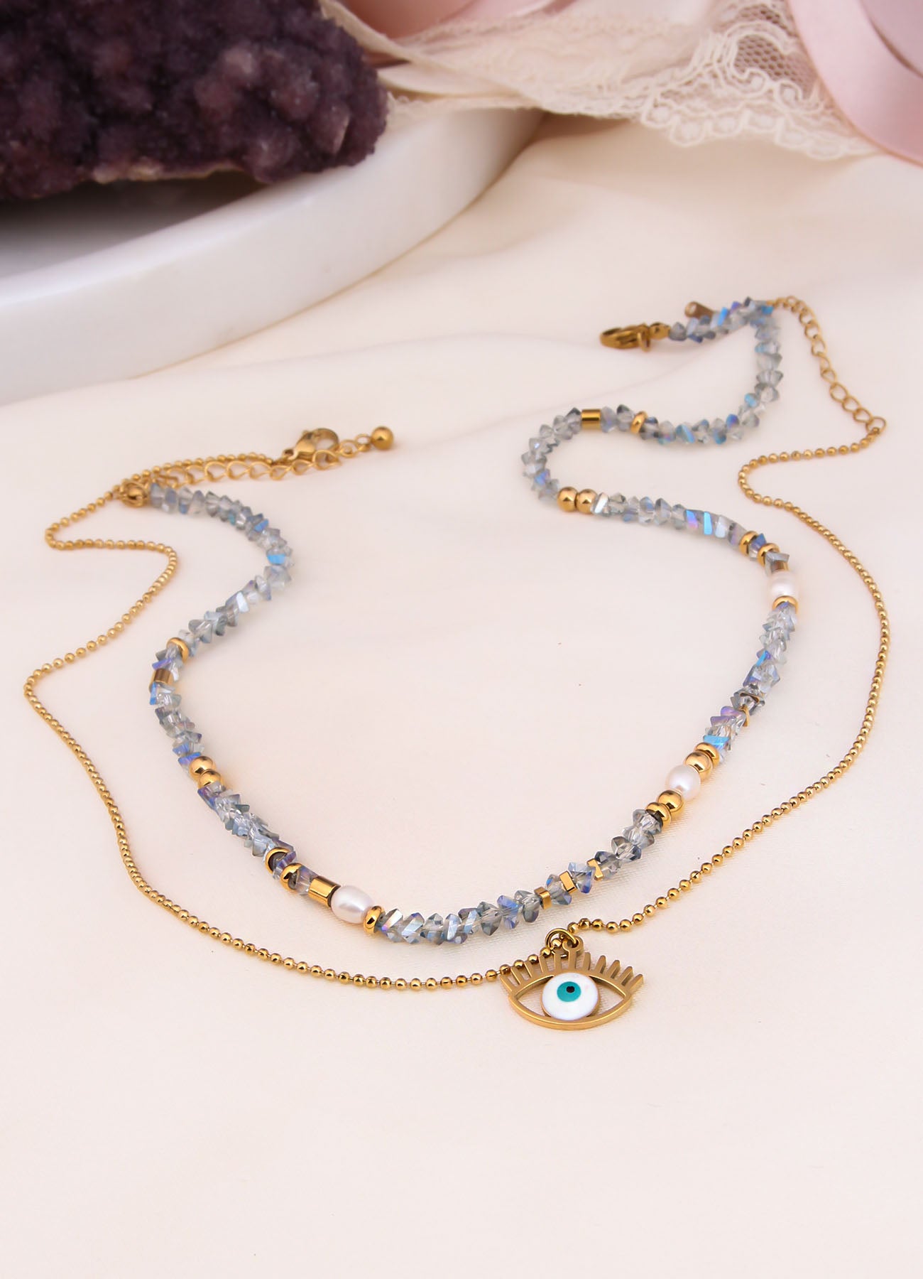 Lapis & Pearl Necklace
