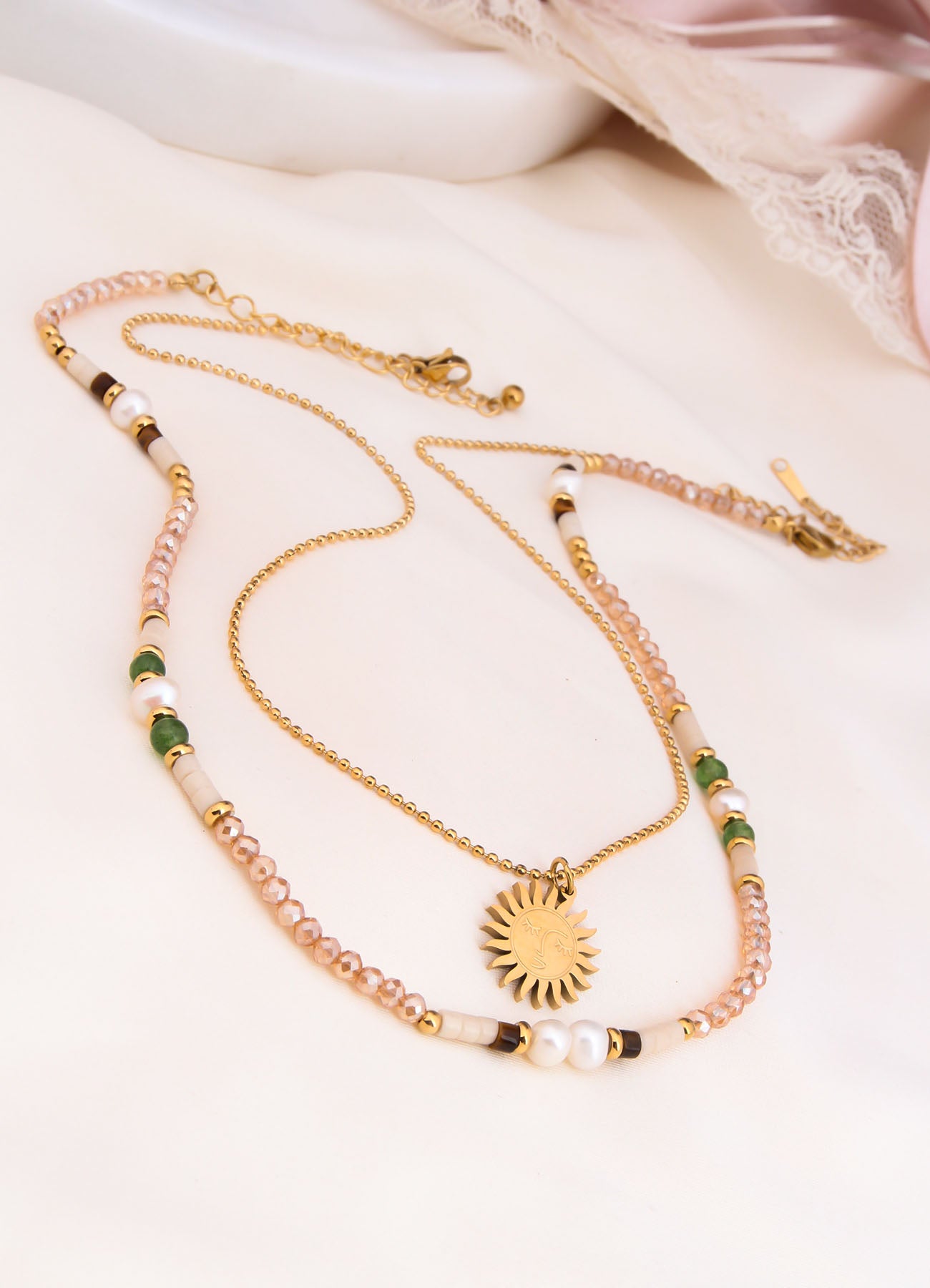 Pearl & Zircon N Ecklace