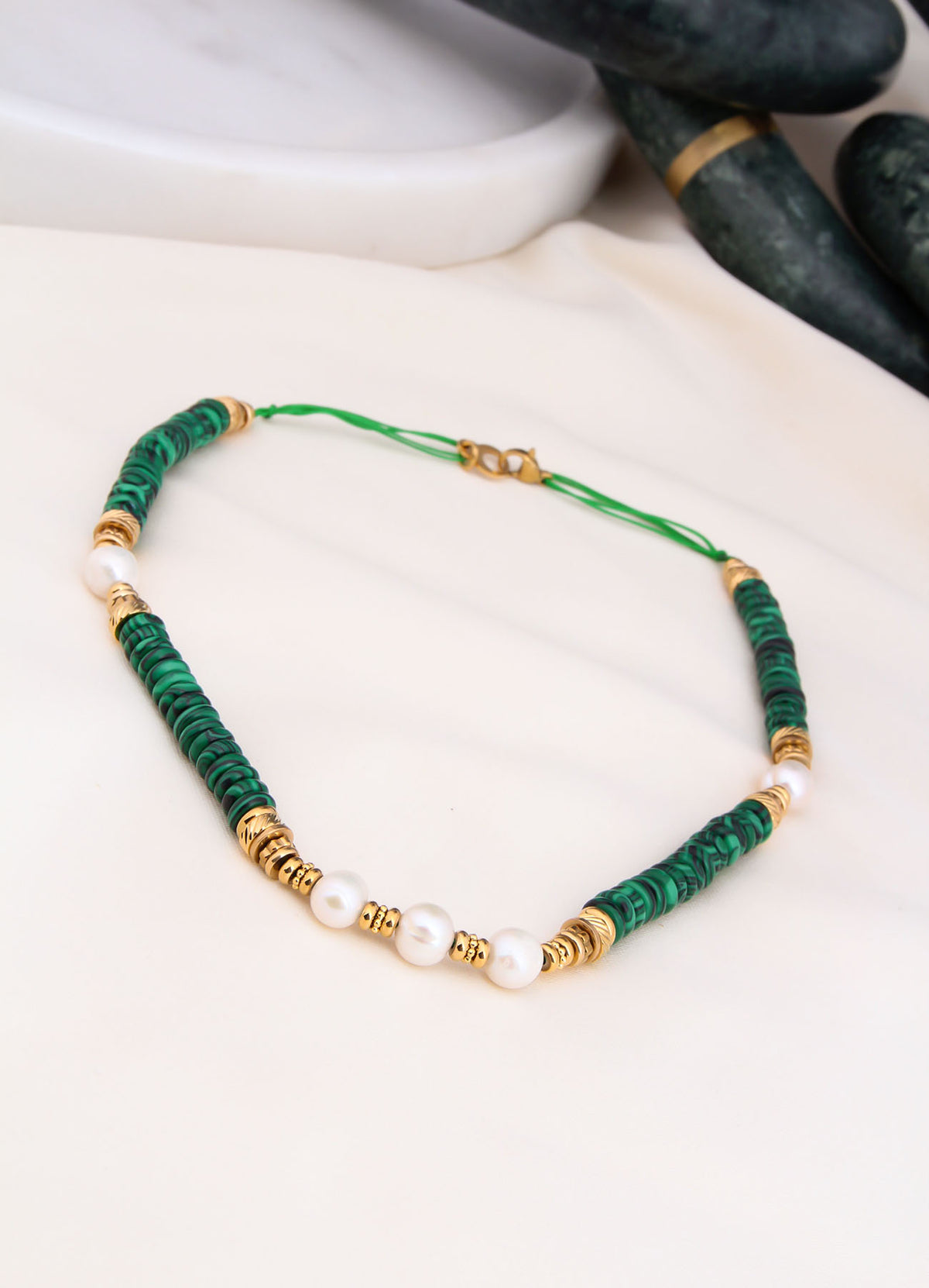 Malahite & Pearl Necklace