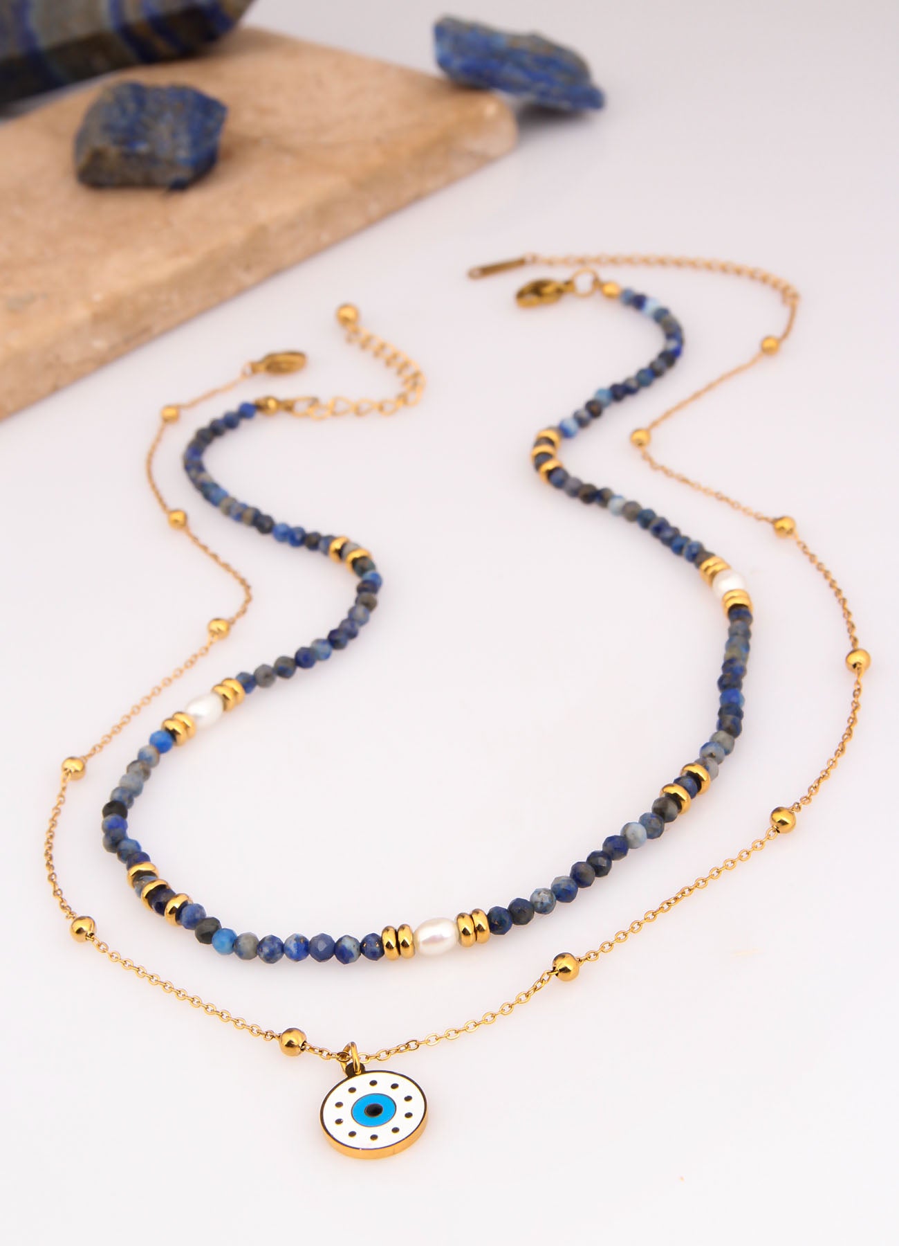 Lapis & Pearl Necklace