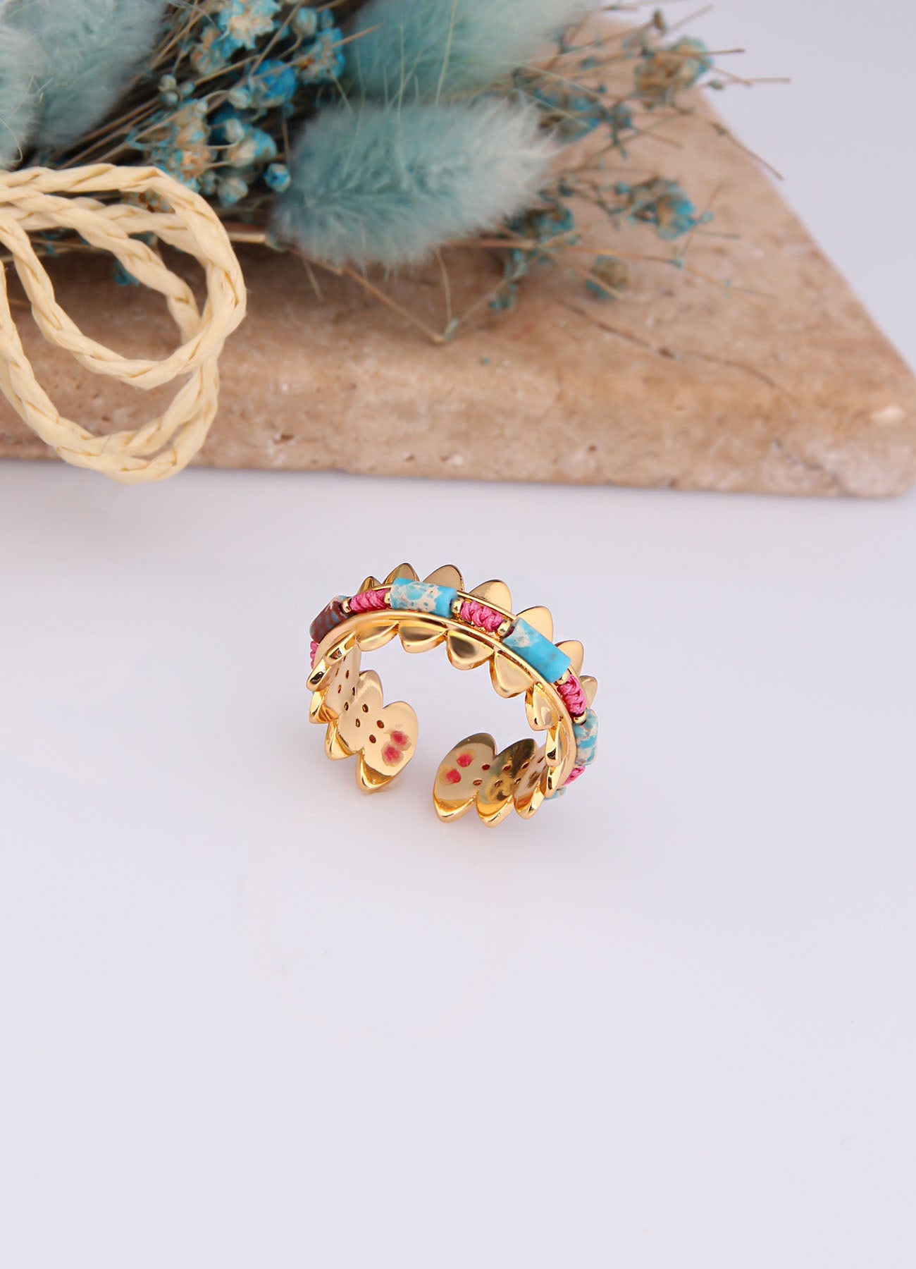 Turquoise & Zircon Ring