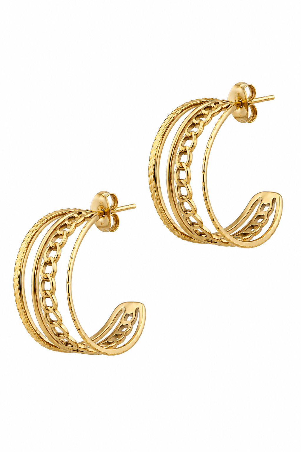 Stainless Steel Gold Earring