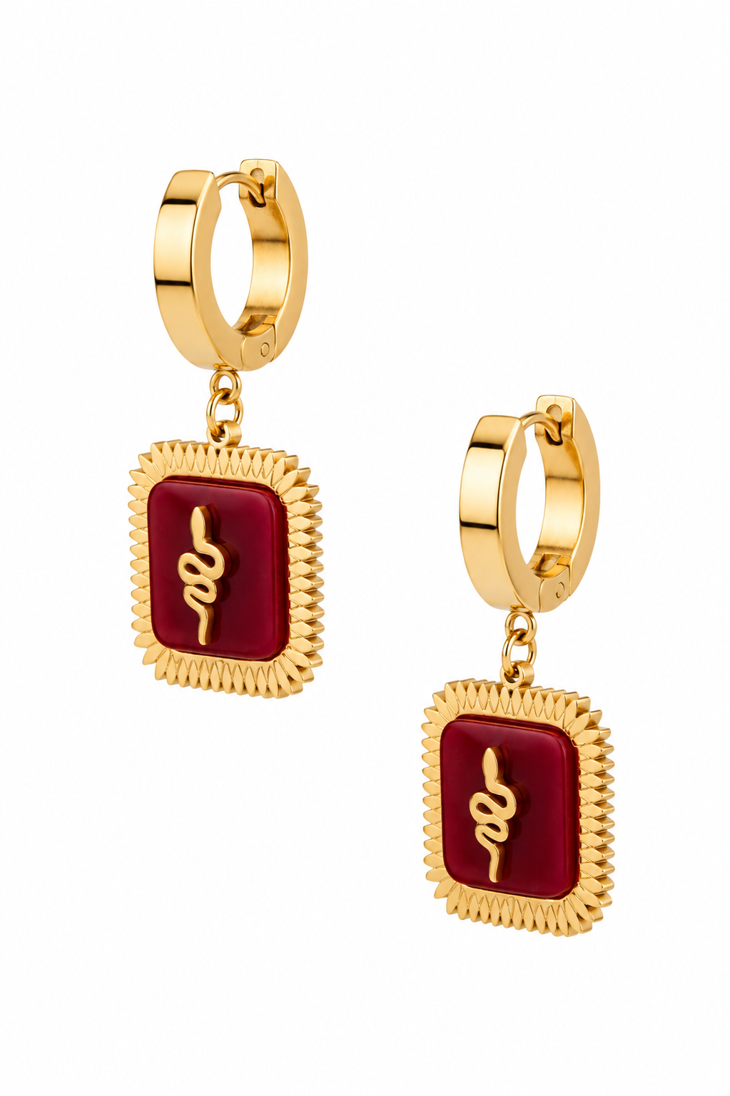 Stainless Steel Red Earring