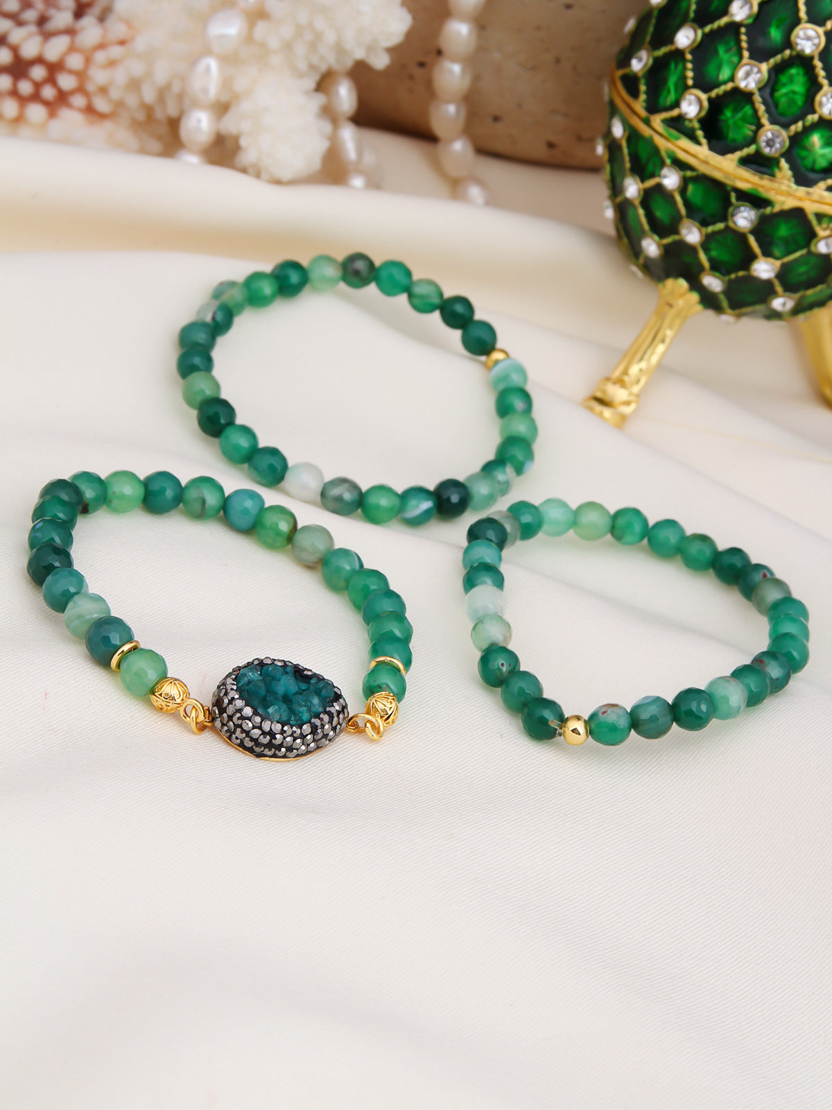 Agathe & Hematite Bracelets