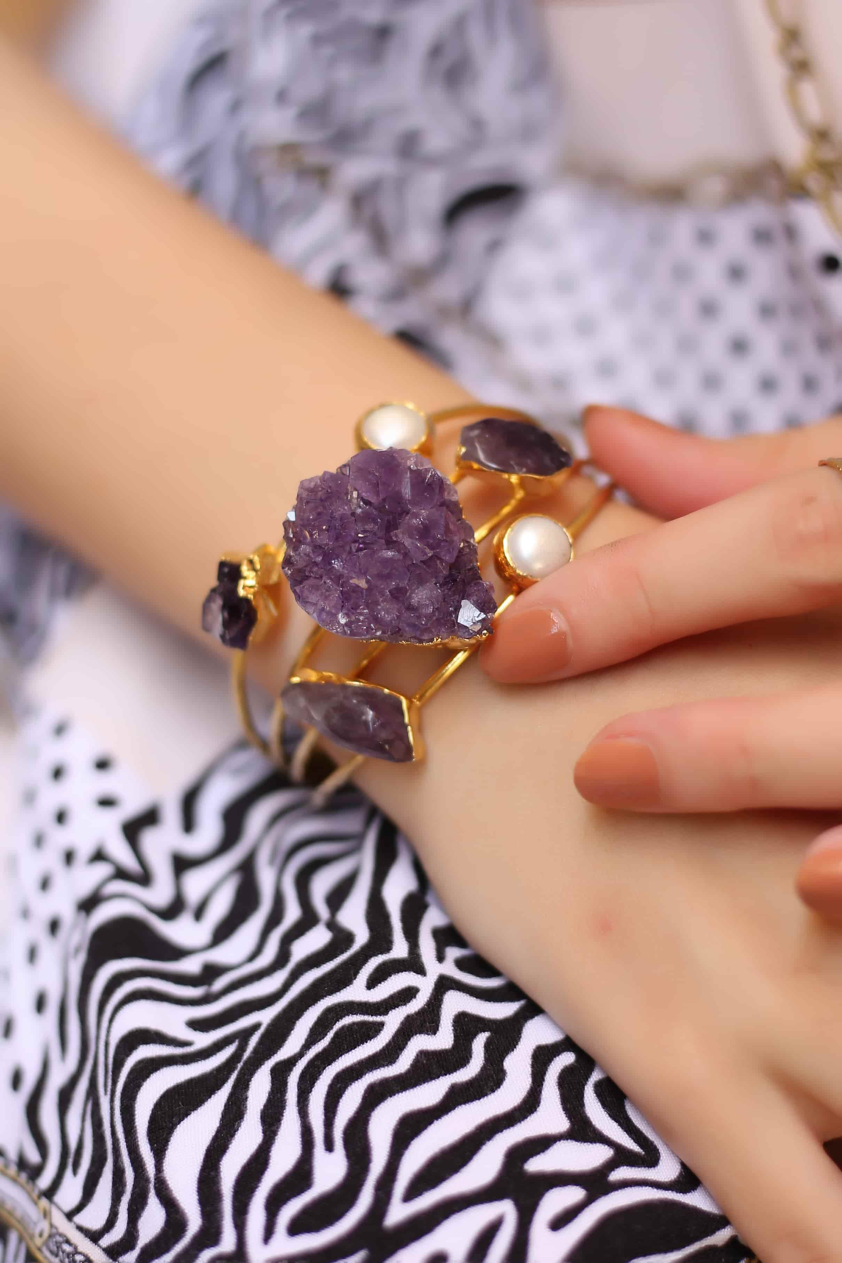Amethyst & Pearl Bracelet