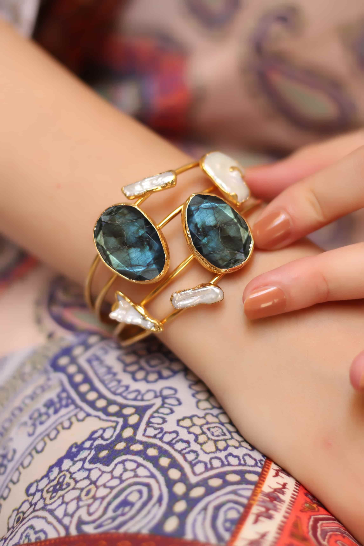 Labradorite & Pearl Bracelet
