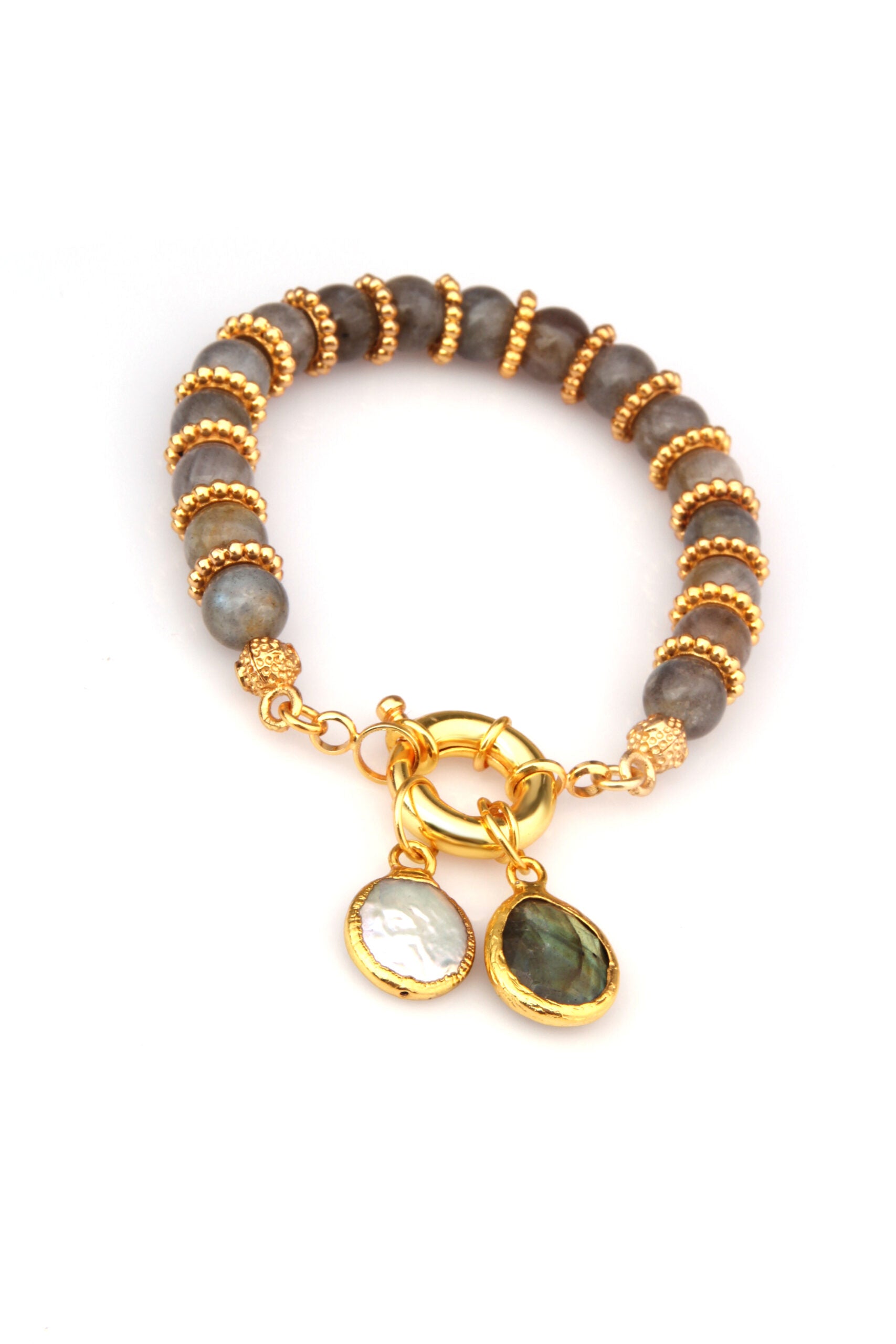 Labradorite & Culture Pearl Bracelet