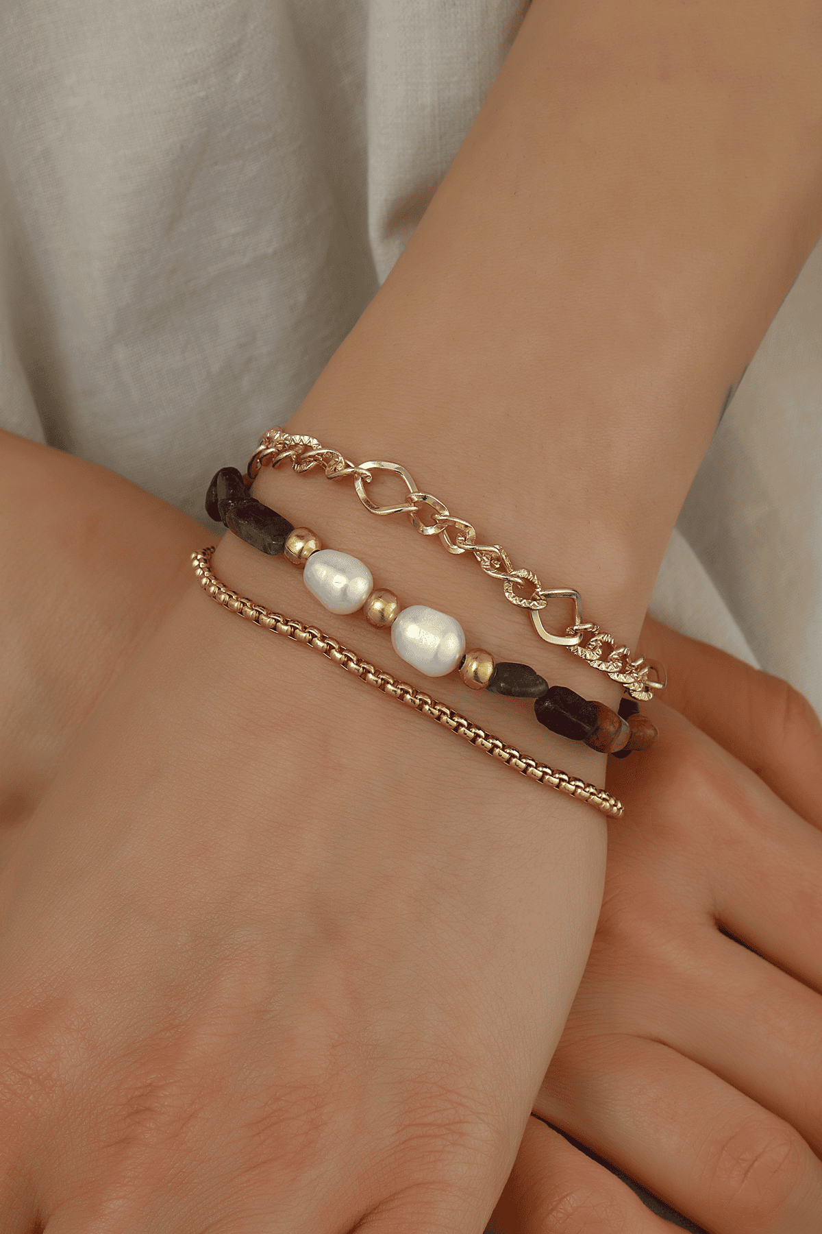Tourmaline & Culture Pearl Bracelet