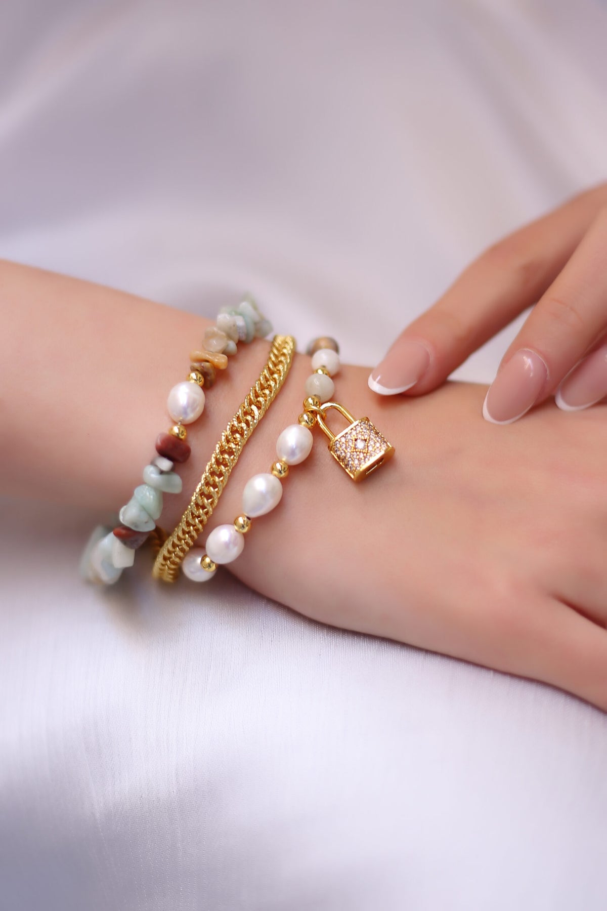 Amazonite & Pearl Bracelet