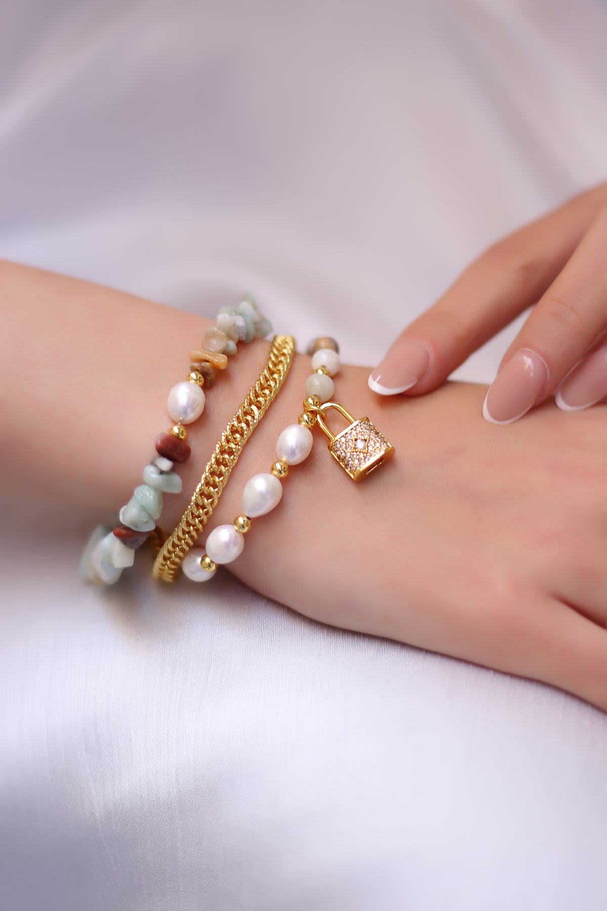 Amazonite &amp; Pearl Bracelet