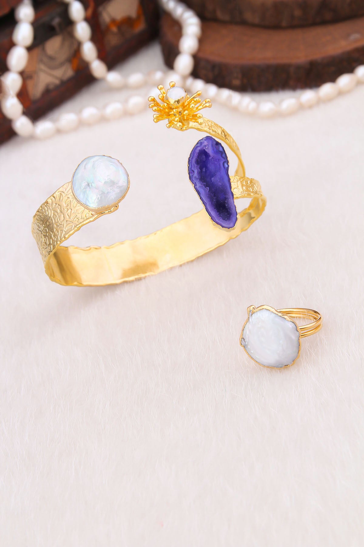 Agate & Pearl Bracelet