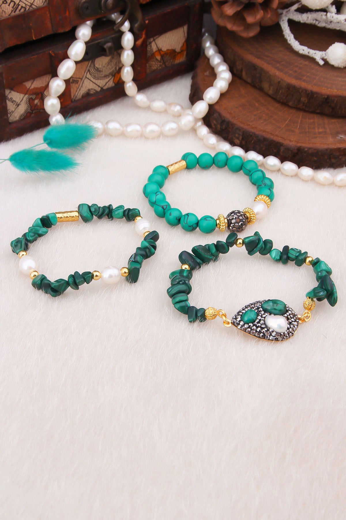 Mallahite & Pearl Bracelet
