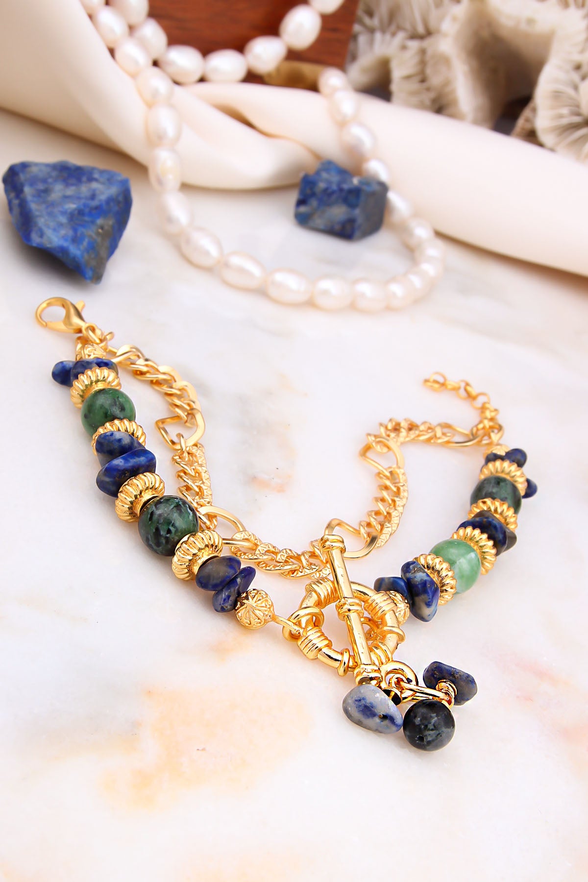 Prenhite & Aquamarin Bracelet