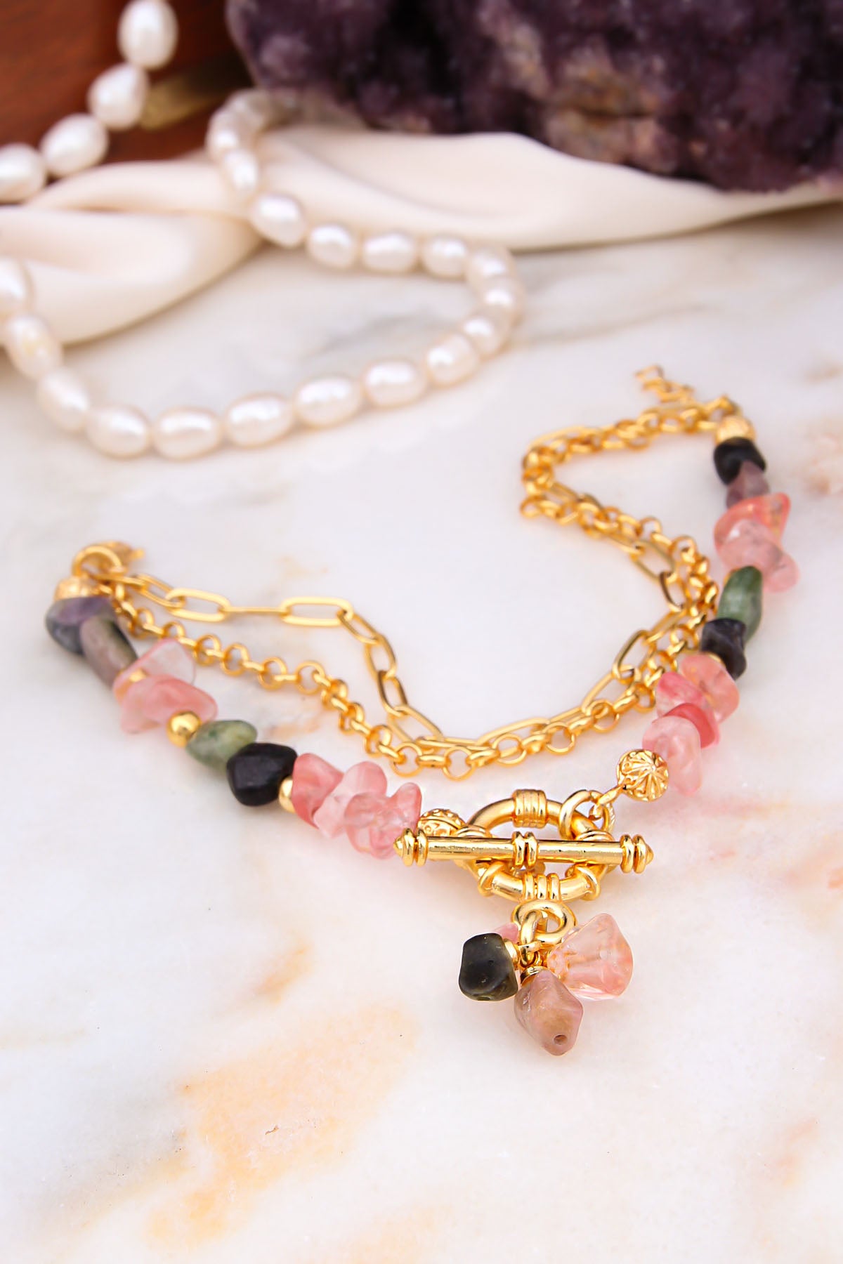 Tourmaline & Stawberry Bracelet