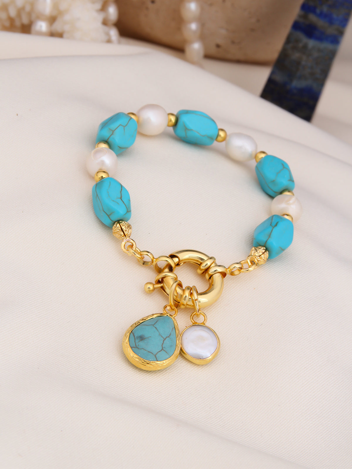 Turquoise & Pearl Bracelet