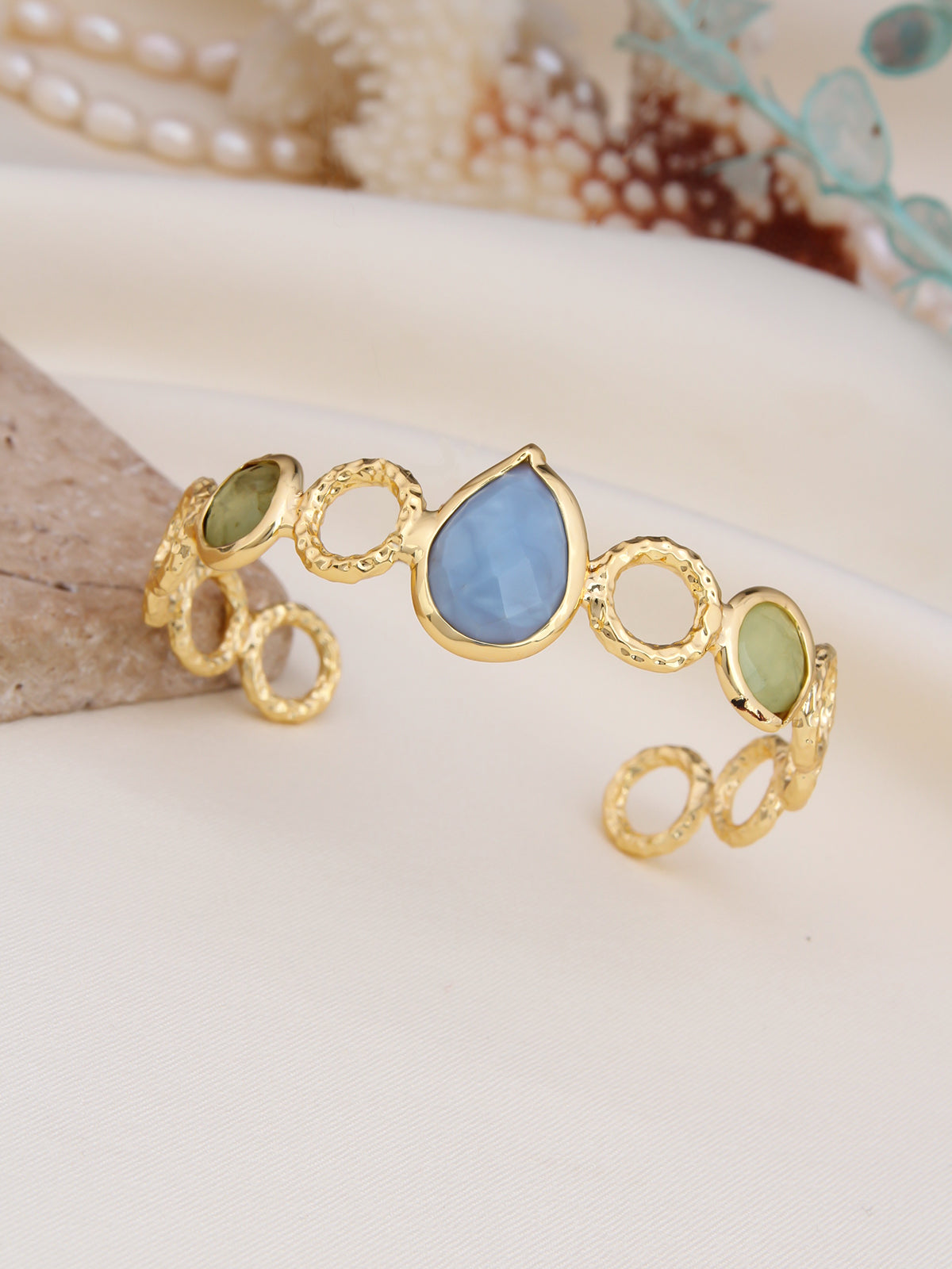 Blue Opal & Prehnite Bracelet