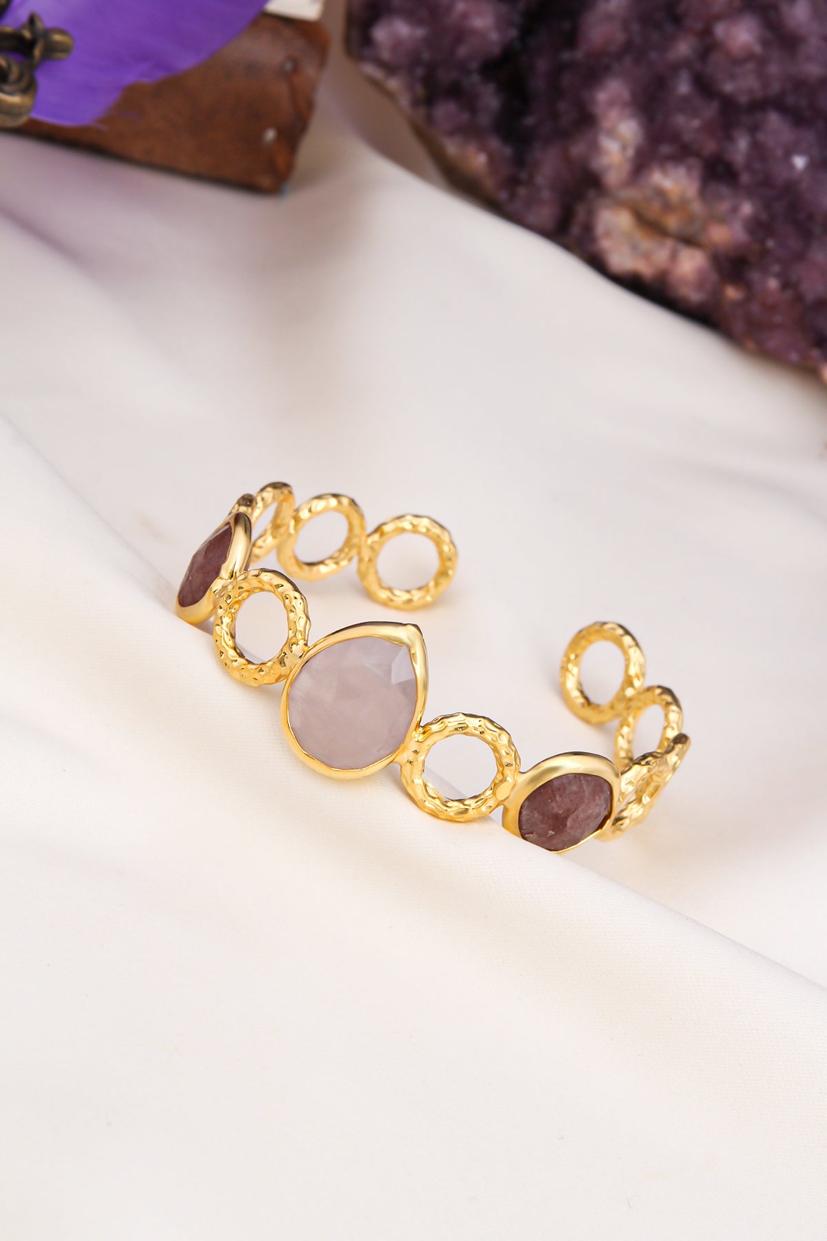 Pink Quartz &amp; Stawberry Quartz Bracelet