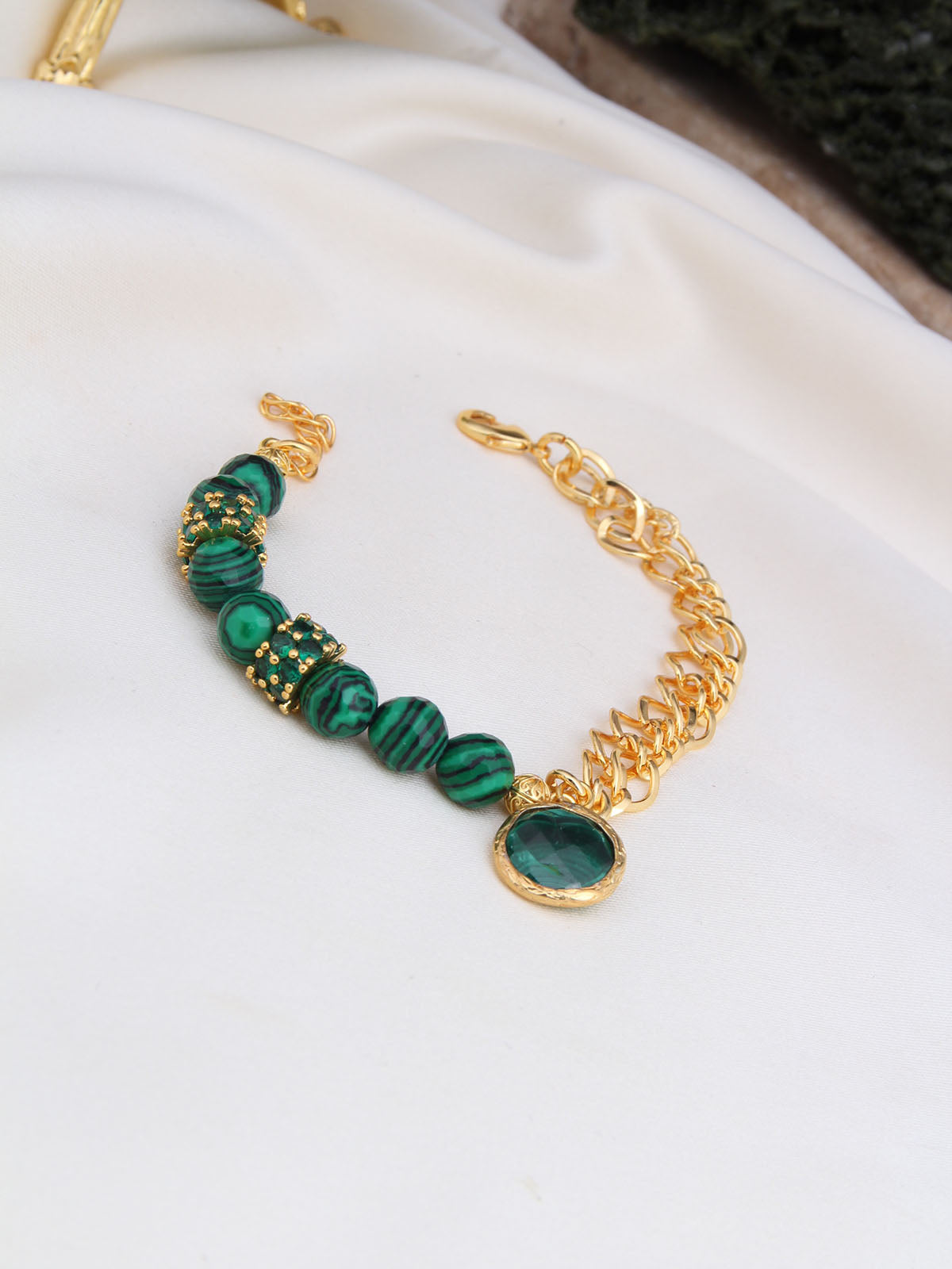 Malahite & Zircon Bracelet