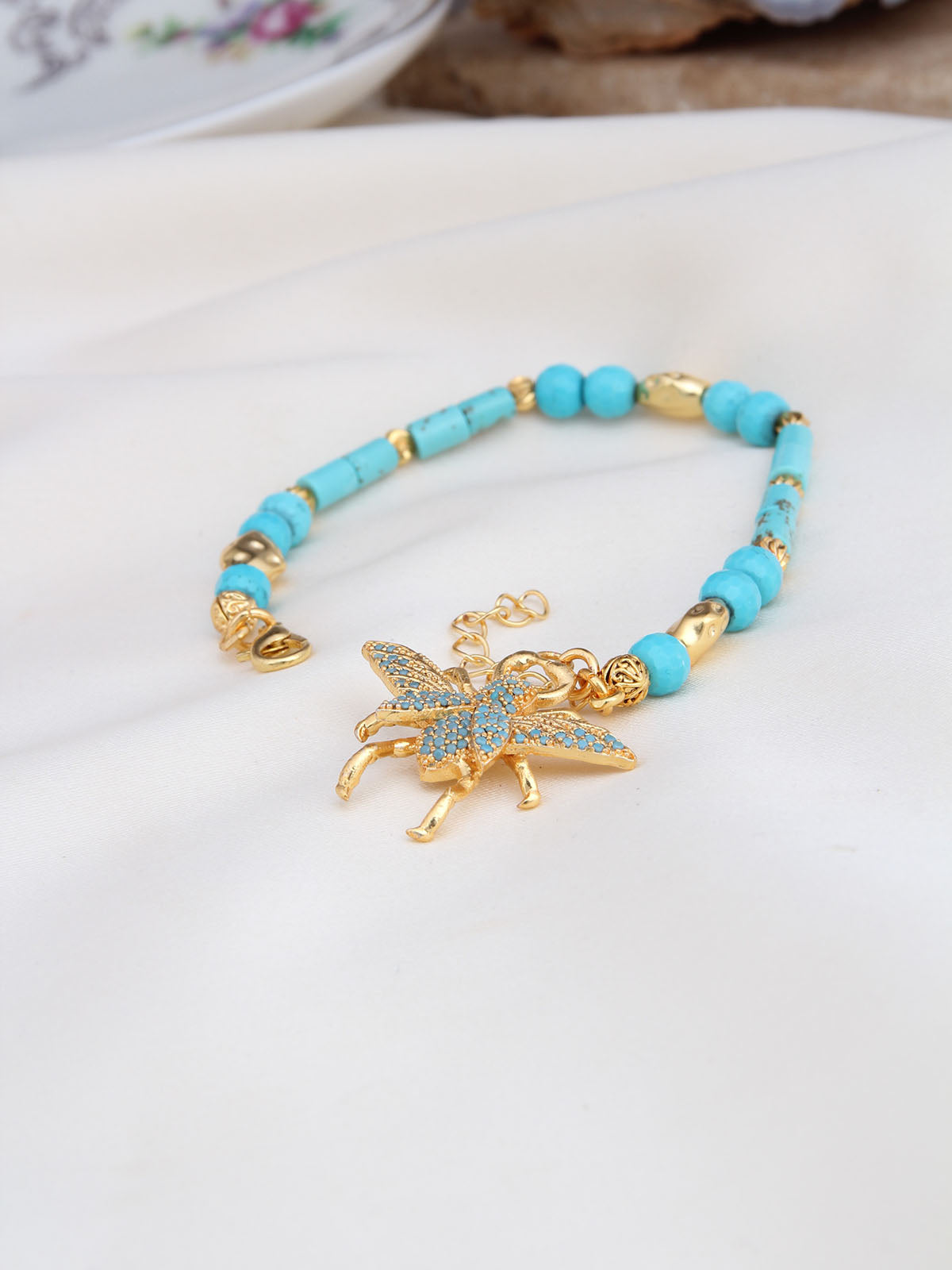 Turquoise & Zircon Bracelet
