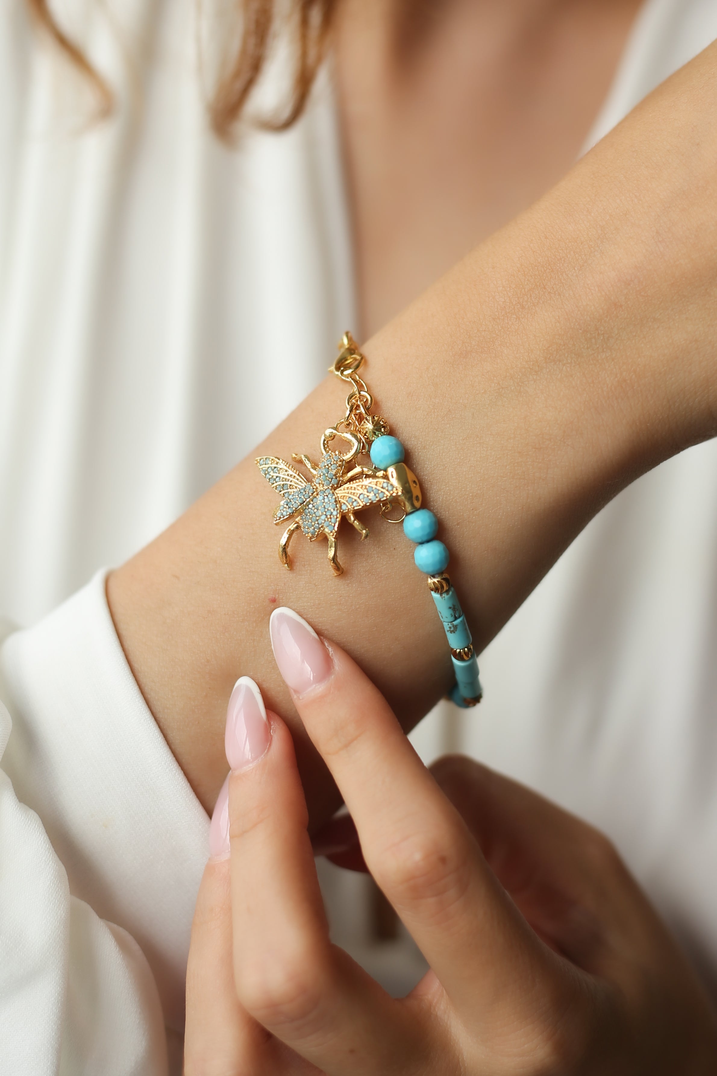 Turquoise & Zircon Bracelet