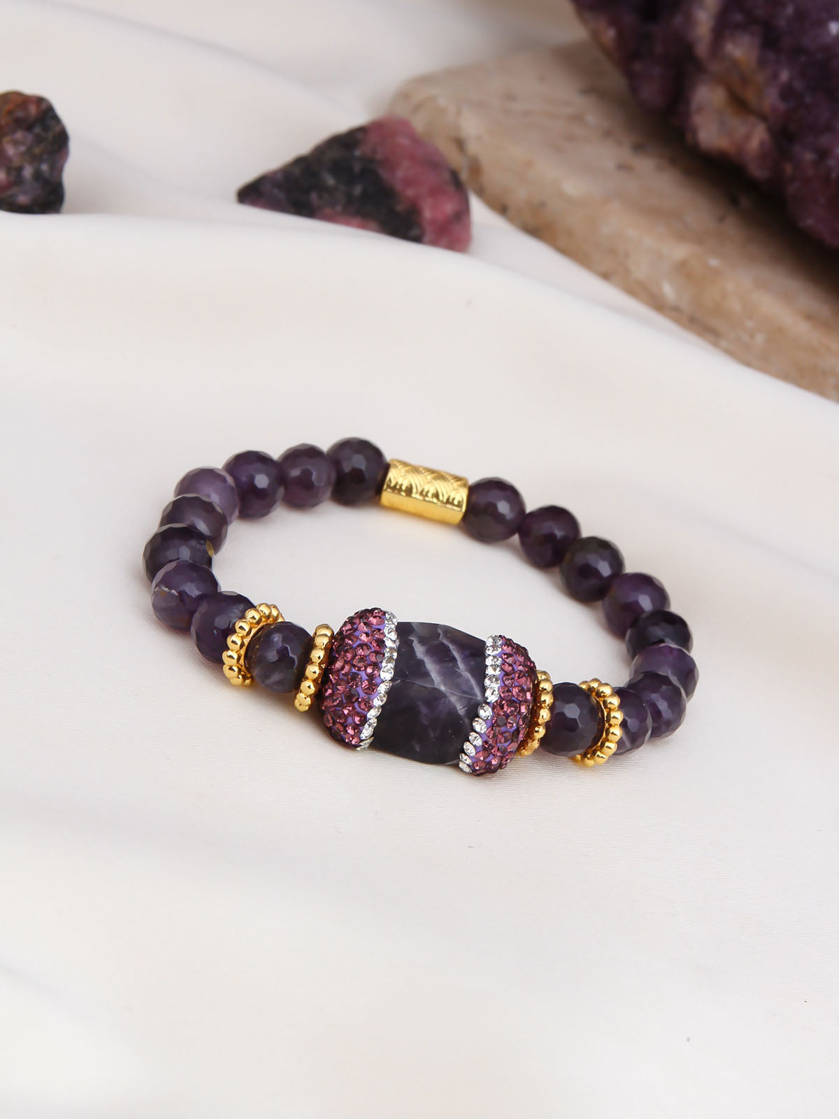 Amethyst & 
putty ball Bracelet
