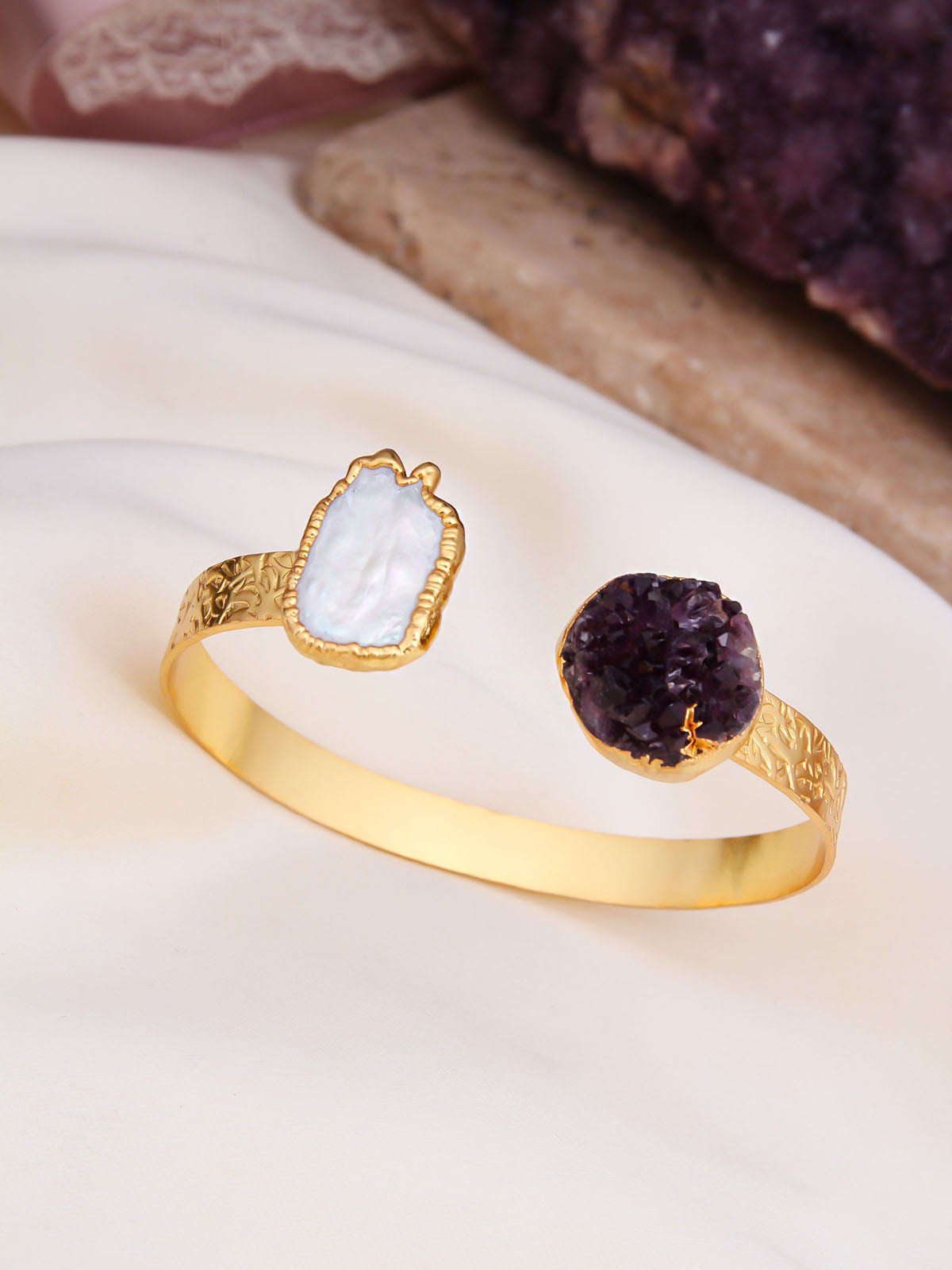 Amethyst & Pearl Bracelet