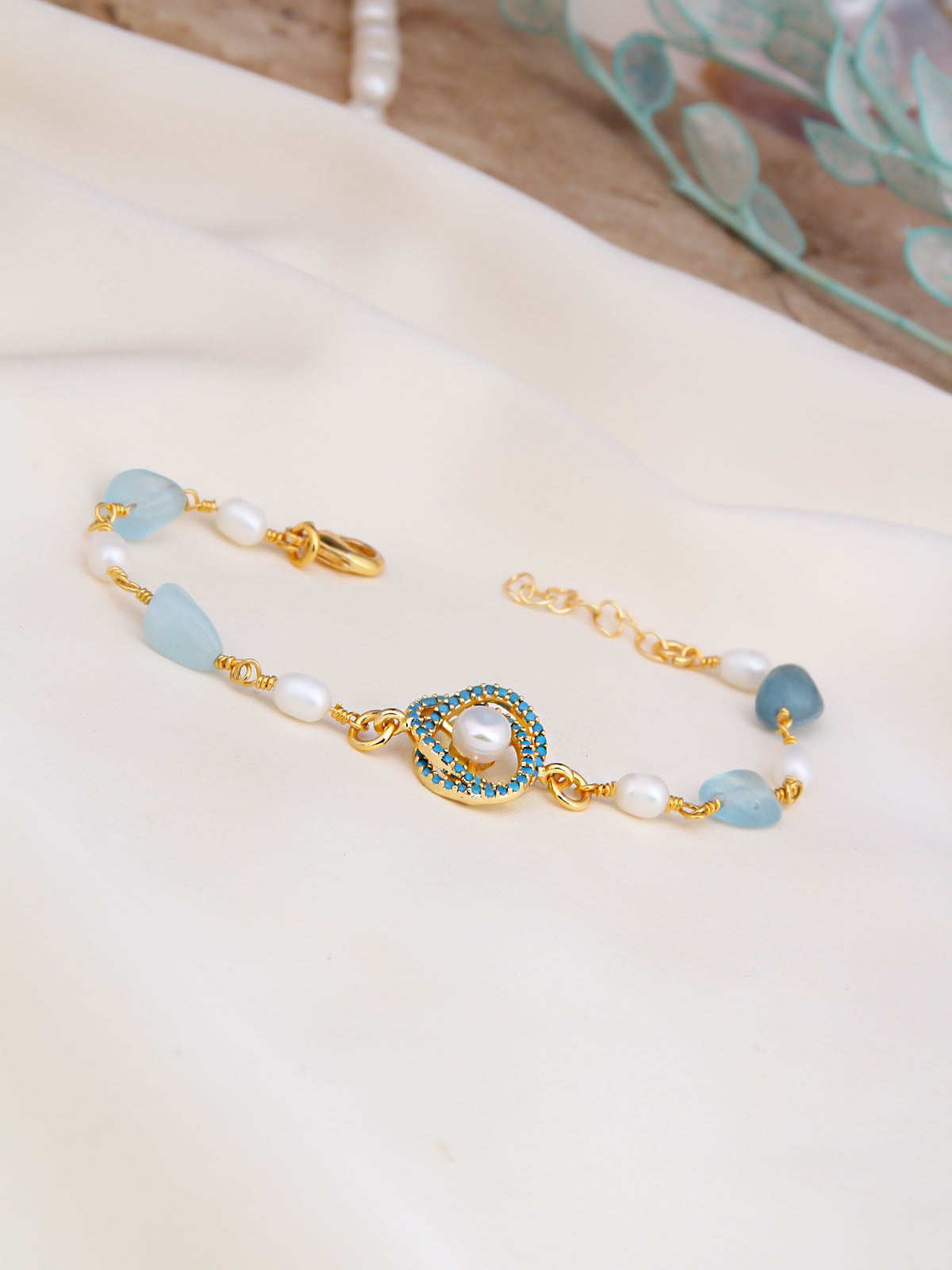 Aquamarine & Pearl Bracelet