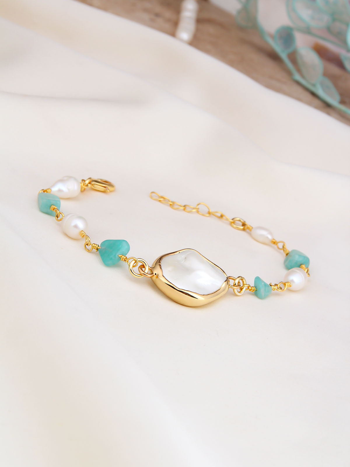 Amazonite & Pearl Bracelet