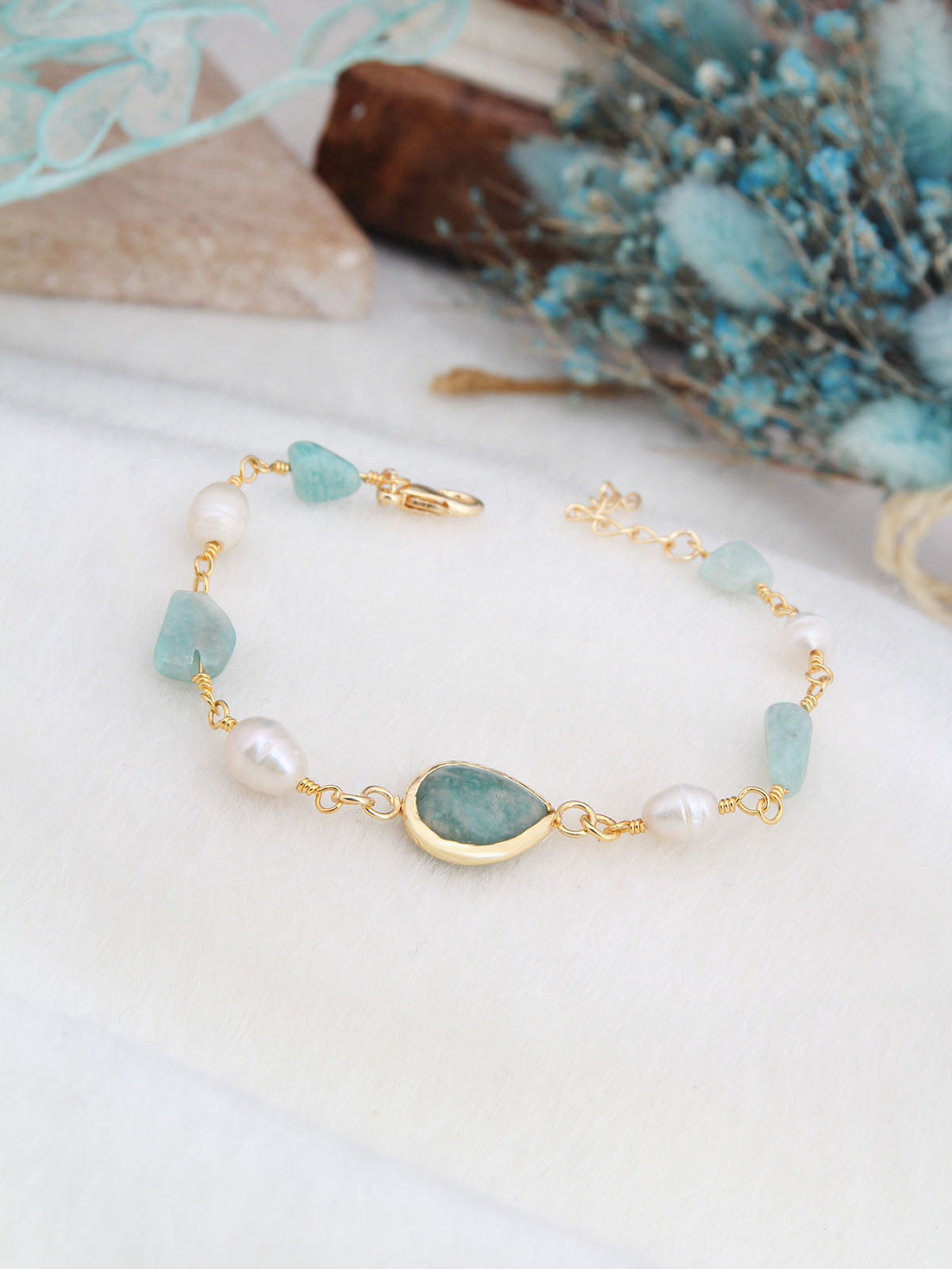 Amazonite & Pearl Bracelet