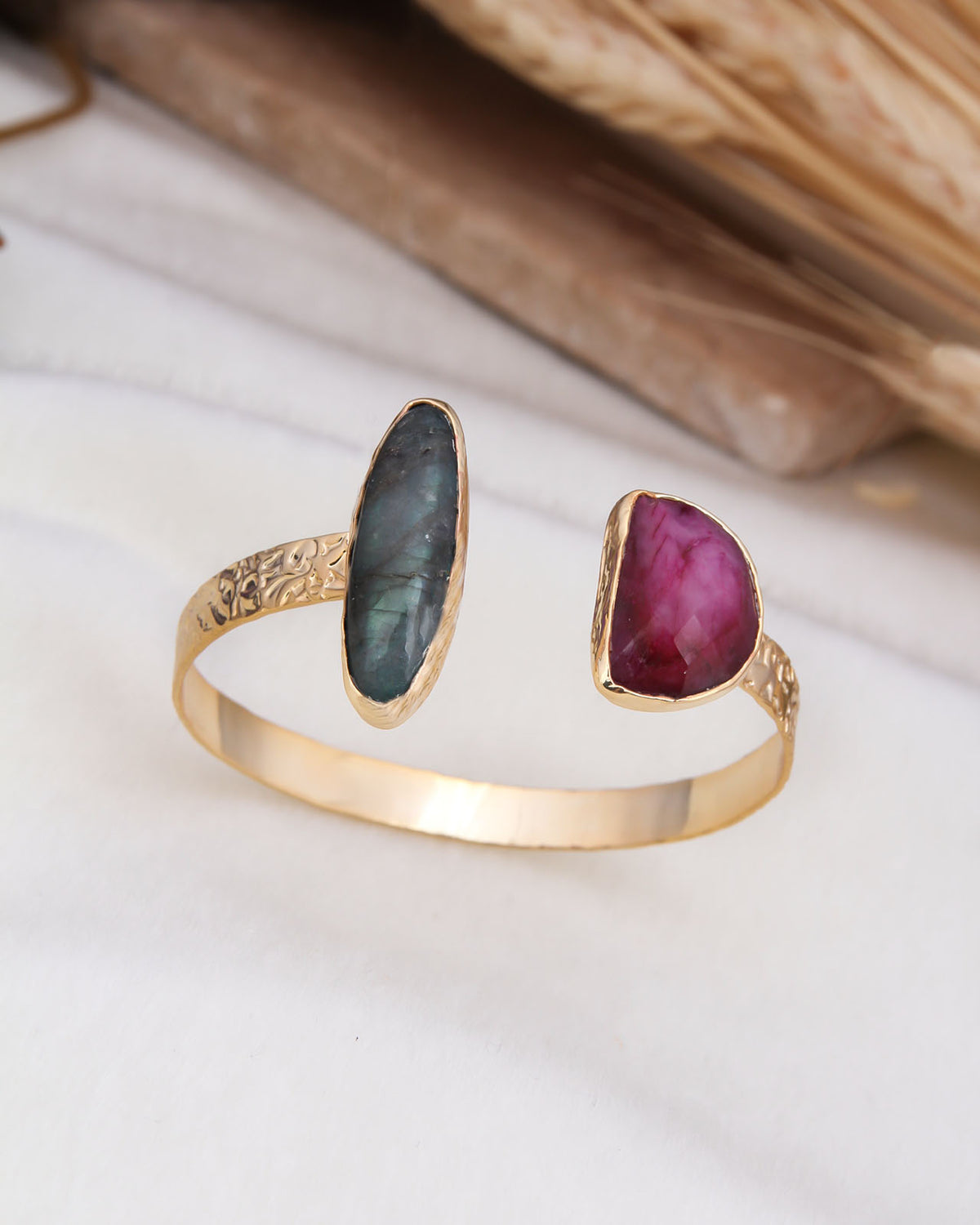 Labradorite & Rodanhite Bracelet