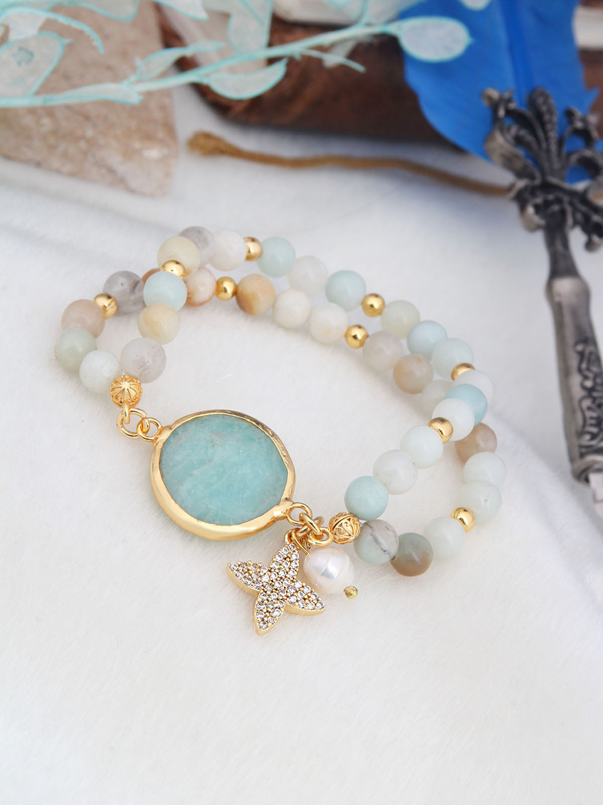 Amazonite & Zircon Bracelet