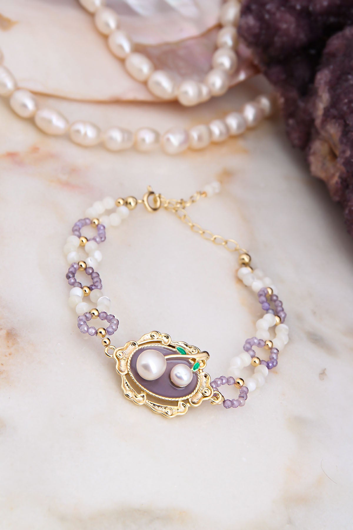 Pearl & Amethyst Bracelet