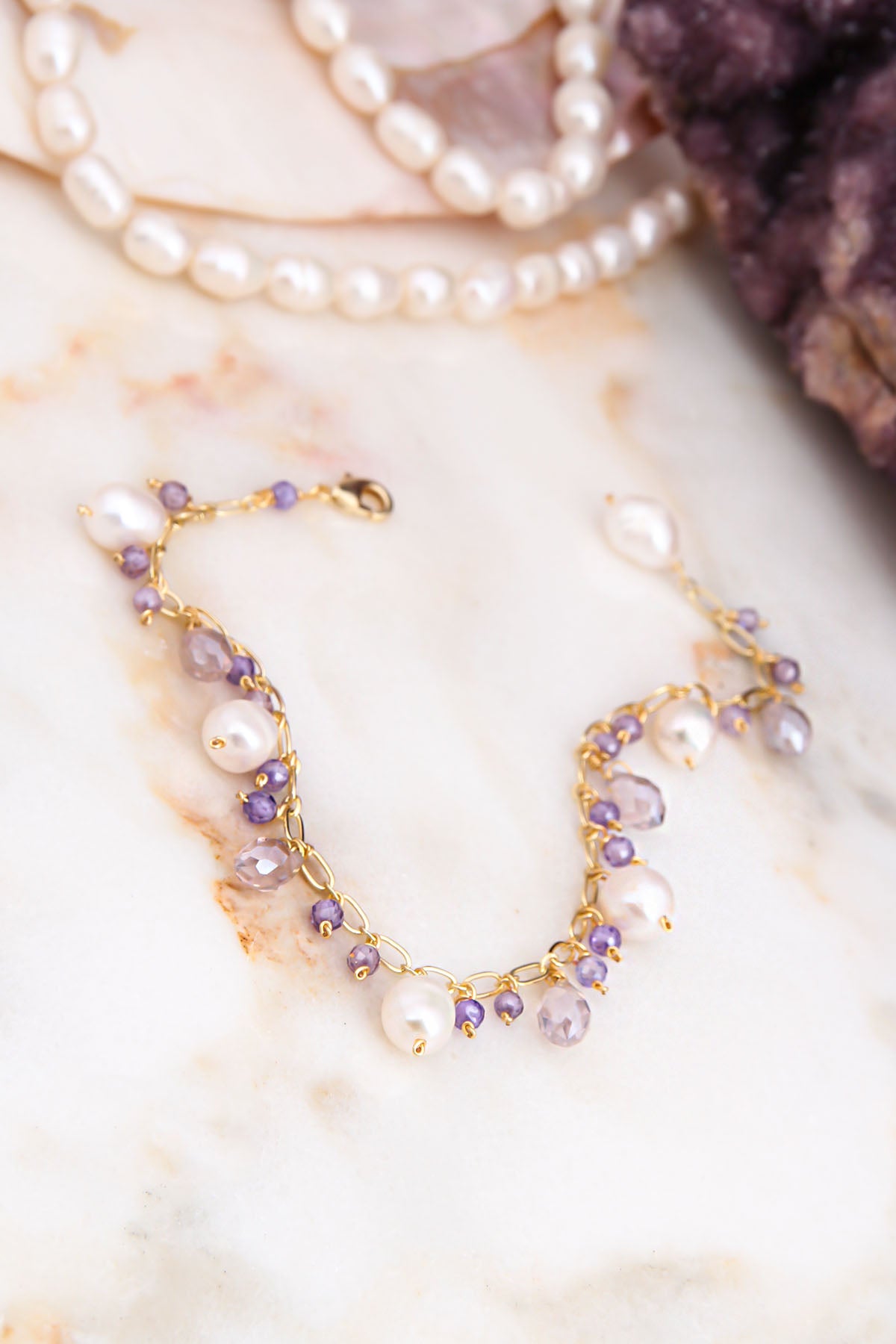 Pearl & Amethyst Bracelet