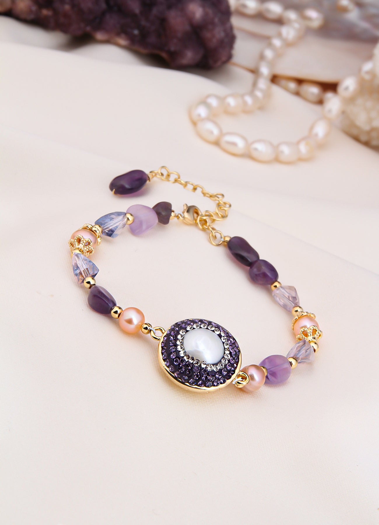 Amethyst & Pearl Bracelet