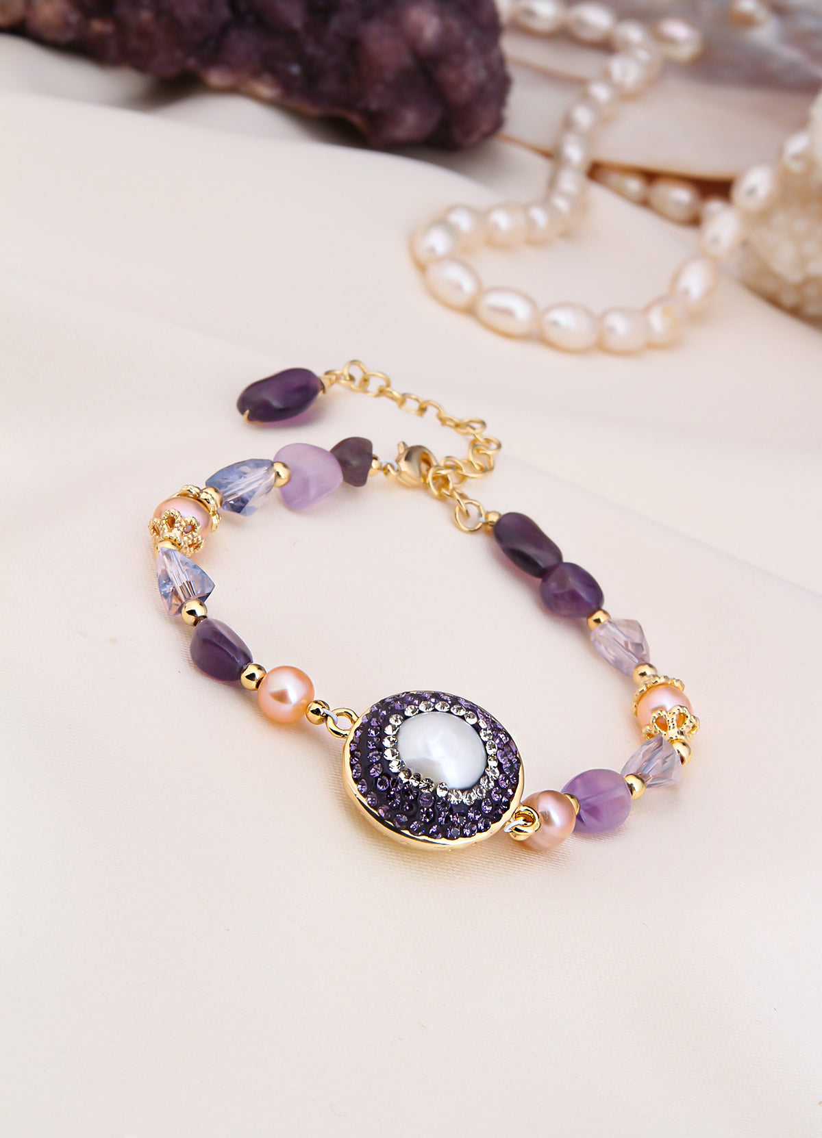 Amethyst & Pearl Bracelet