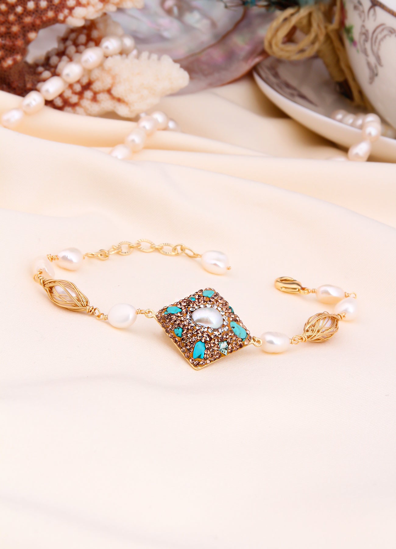 Turquoise & Pearl Bracelet